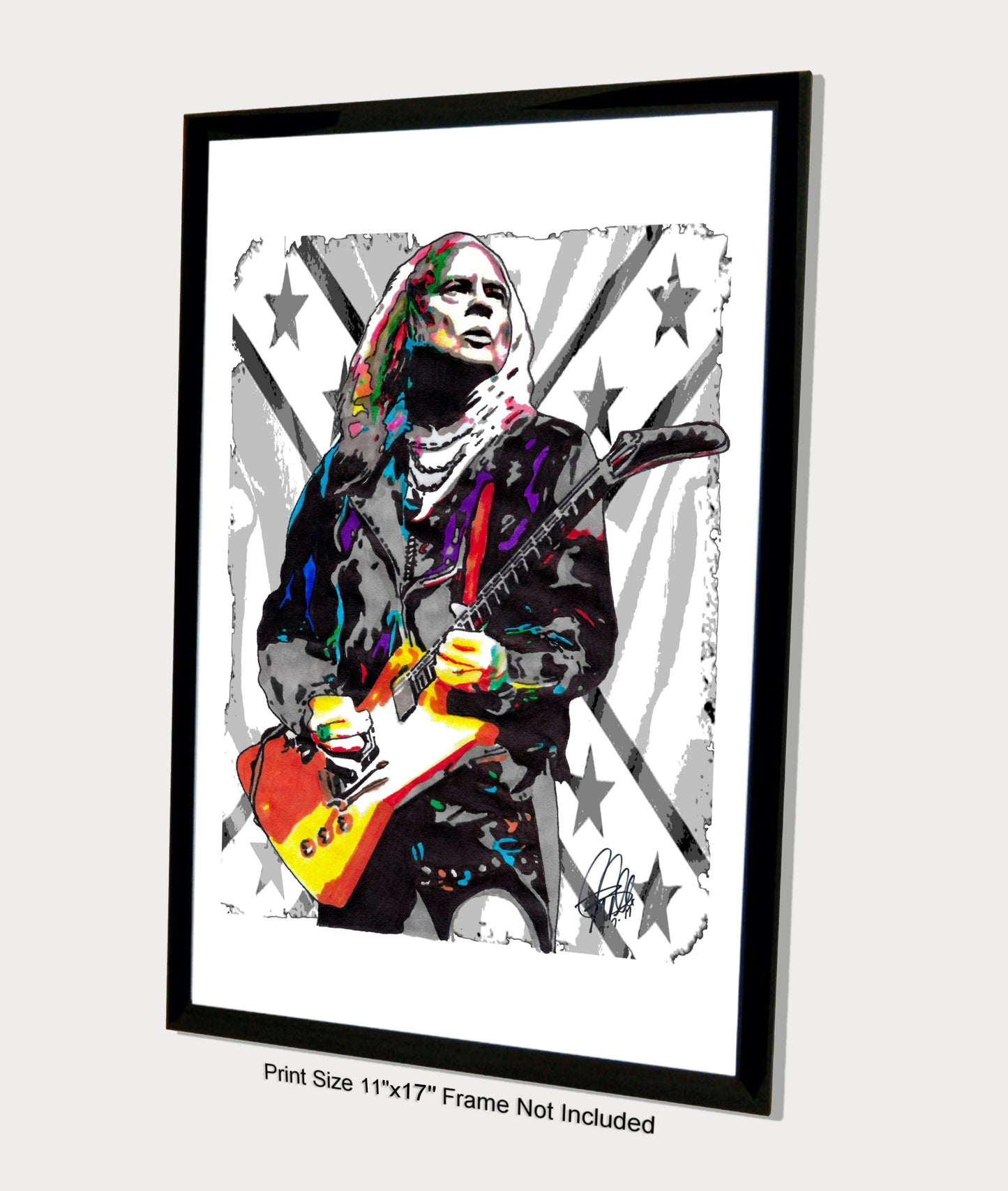 Rickey Medlocke Lynyrd Skynyrd Guitar Rock Music Poster Print Wall Art 11x17