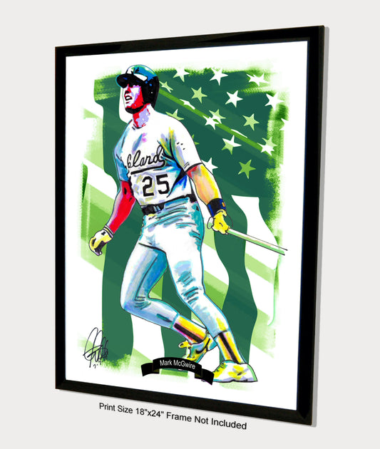 Mark McGwire Oakland Athletics Baseball Sports Poster Print Wall Art 18x24