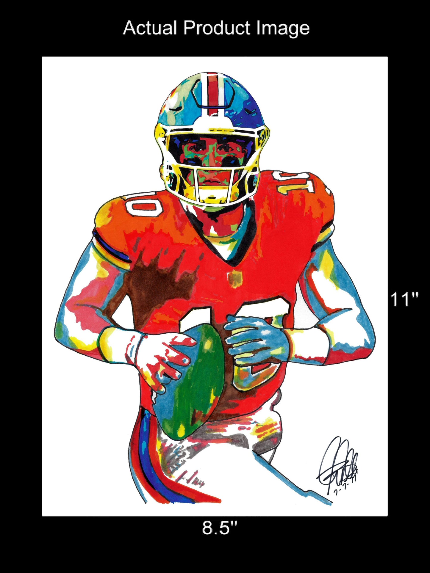 Bo Nix Denver Broncos Football Sports Poster Print Wall Art 8.5x11