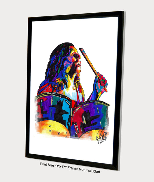 Bob Burns Lynyrd Skynyrd Drums Rock Music Poster Print Wall Art 11x17