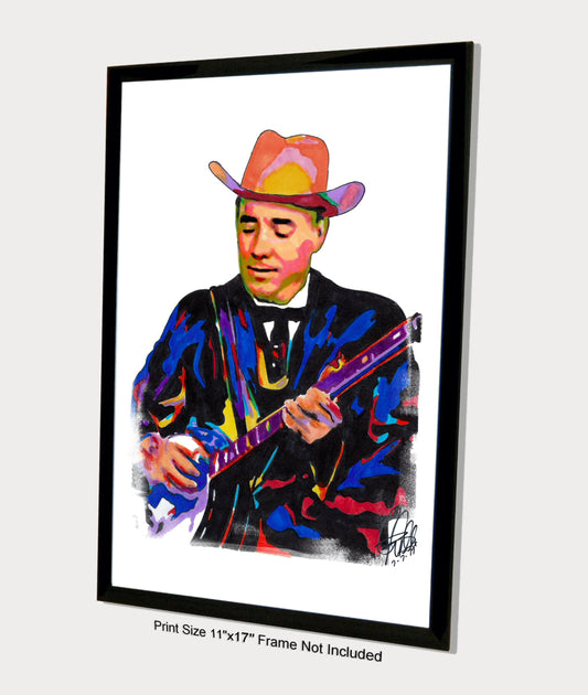 Earl Scruggs Banjo Bluegrass Country Music Poster Print Wall Art 11x17