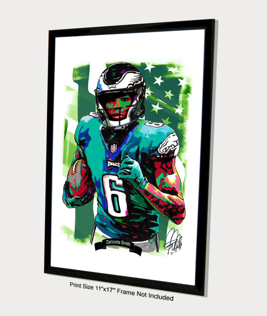 DeVonta Smith Philadelphia Eagles Football Poster Print Wall Art 11x17