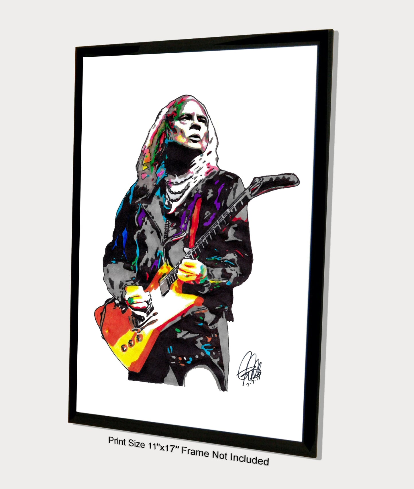 Rickey Medlocke Lynyrd Skynyrd Guitar Rock Poster Print Wall Art 11x17