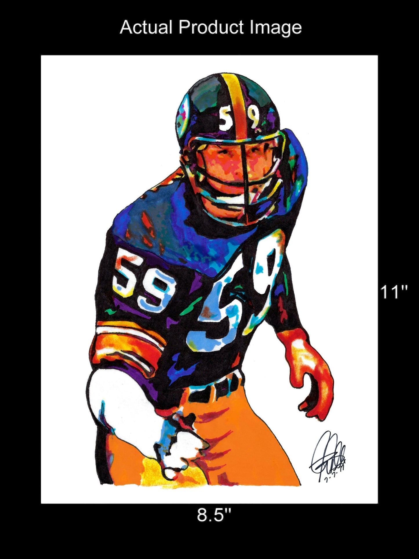 Jack Ham Pittsburgh Steelers Football Sports Poster Print Wall Art 8.5x11