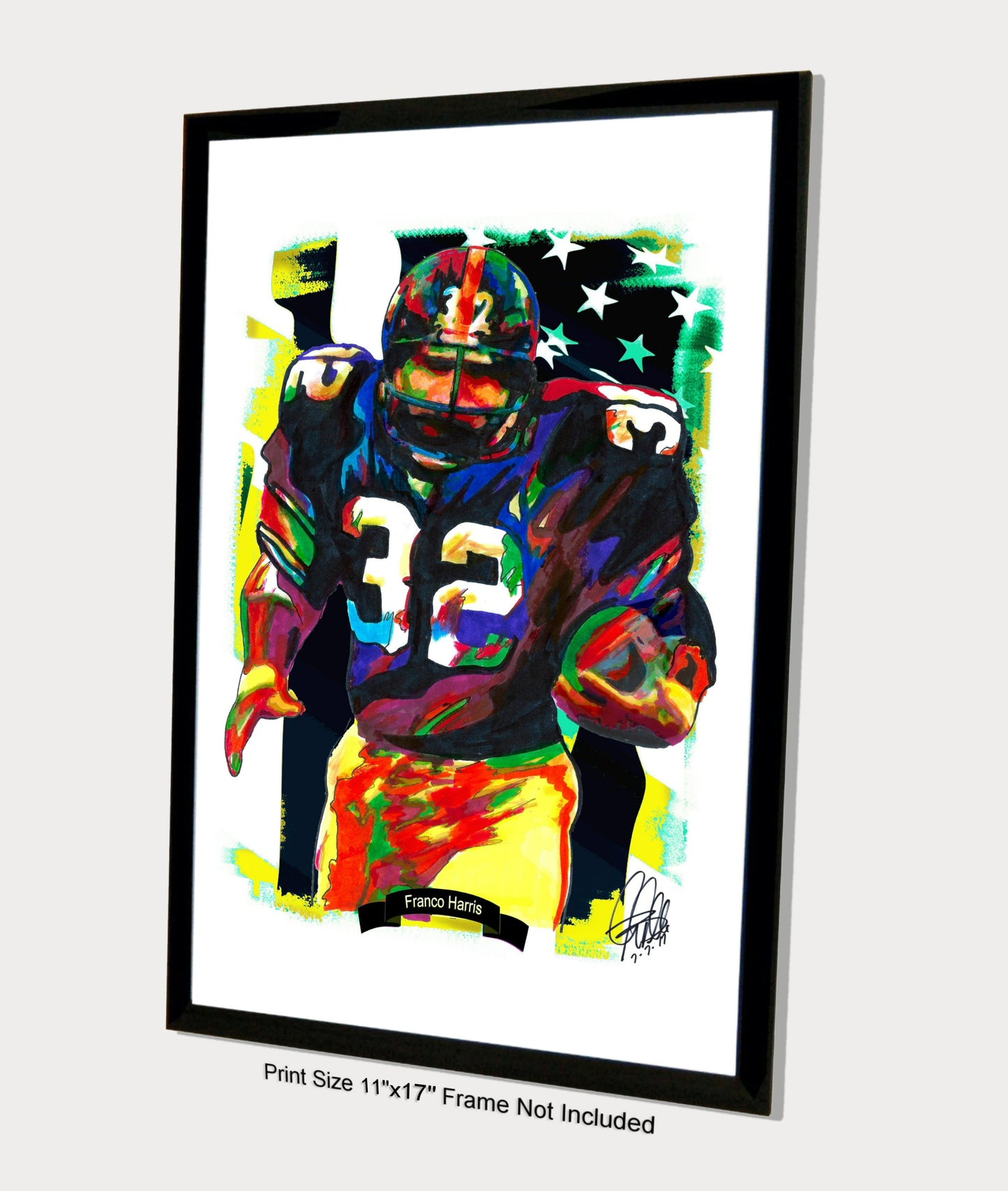 Franco Harris Pittsburgh Steelers Football RB Poster Print Wall Art 11x17