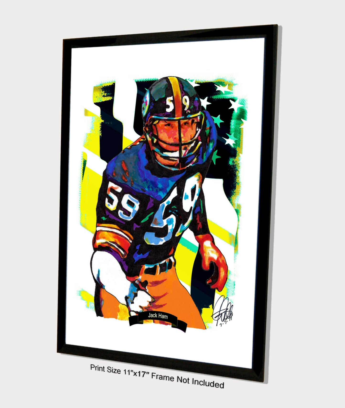 Jack Ham Pittsburgh Steelers Football Linebacker Poster Print Wall Art 11x17