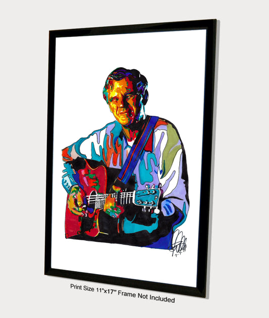 Doc Watson Guitar Bluegrass Country Music Poster Print Wall Art 11x17