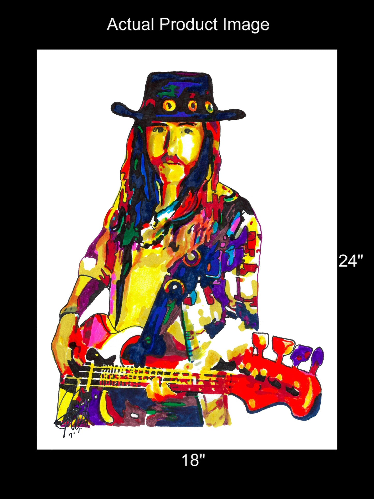 Berry Oakley Allman Brothers Bass Guitar Rock Music Print Poster Wall Art 18x24