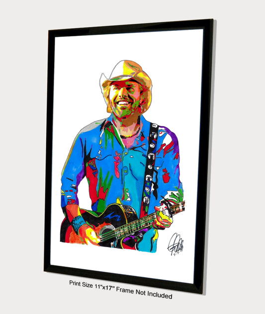 Toby Keith Singer Country Music Poster Print Tribute Wall Art 11x17