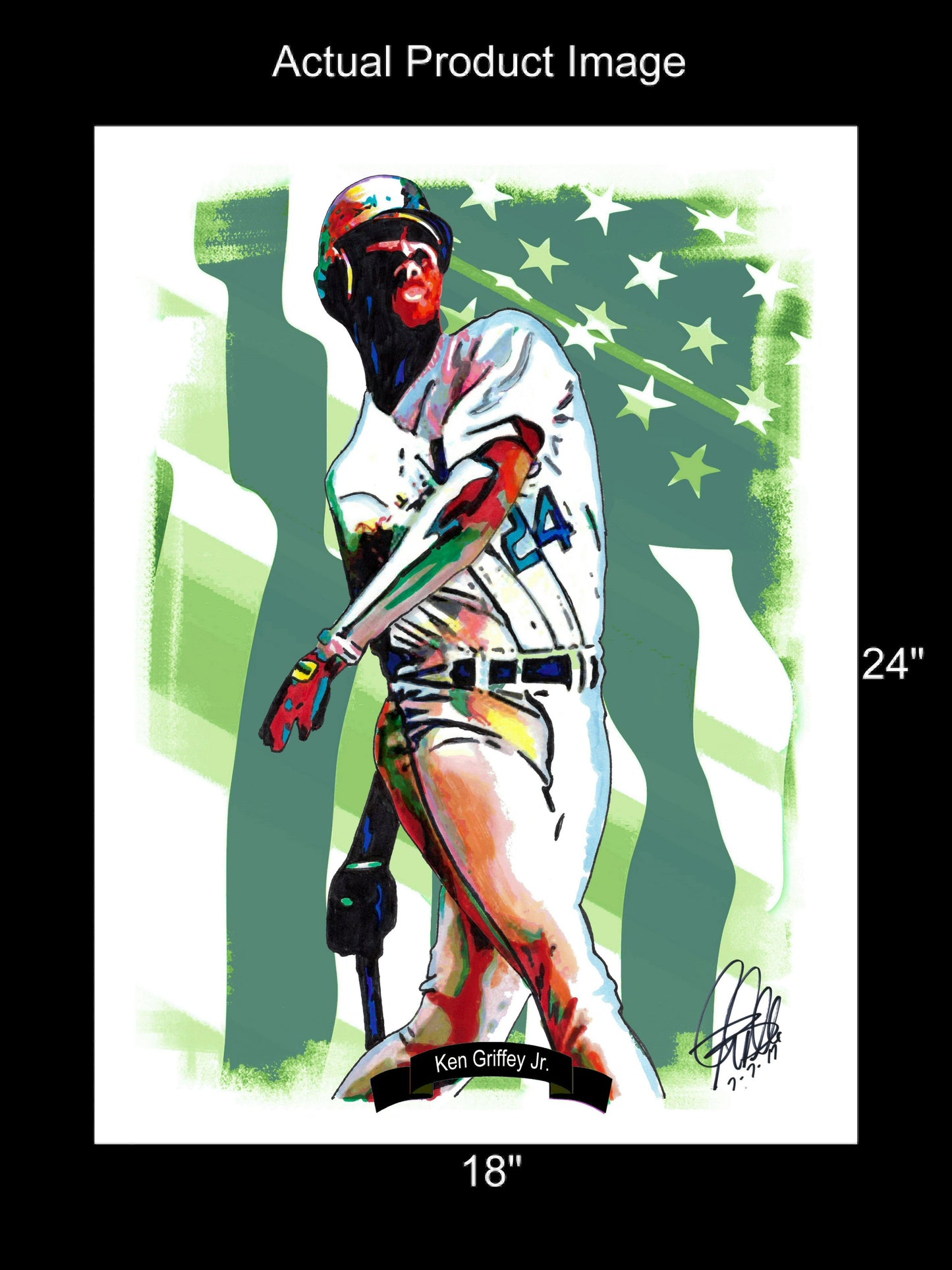 Ken Griffey Jr Seattle Mariners Baseball Sports Poster Print Wall Art 18x24