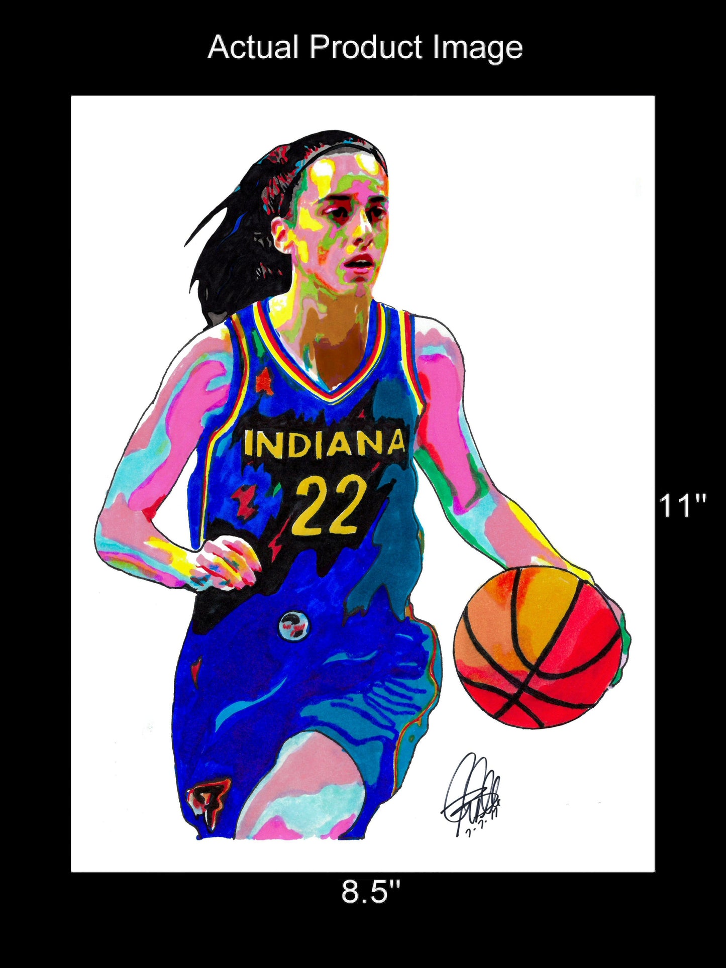 Caitlin Clark Indiana Fever Basketball Poster Print Wall Art 8.5x11