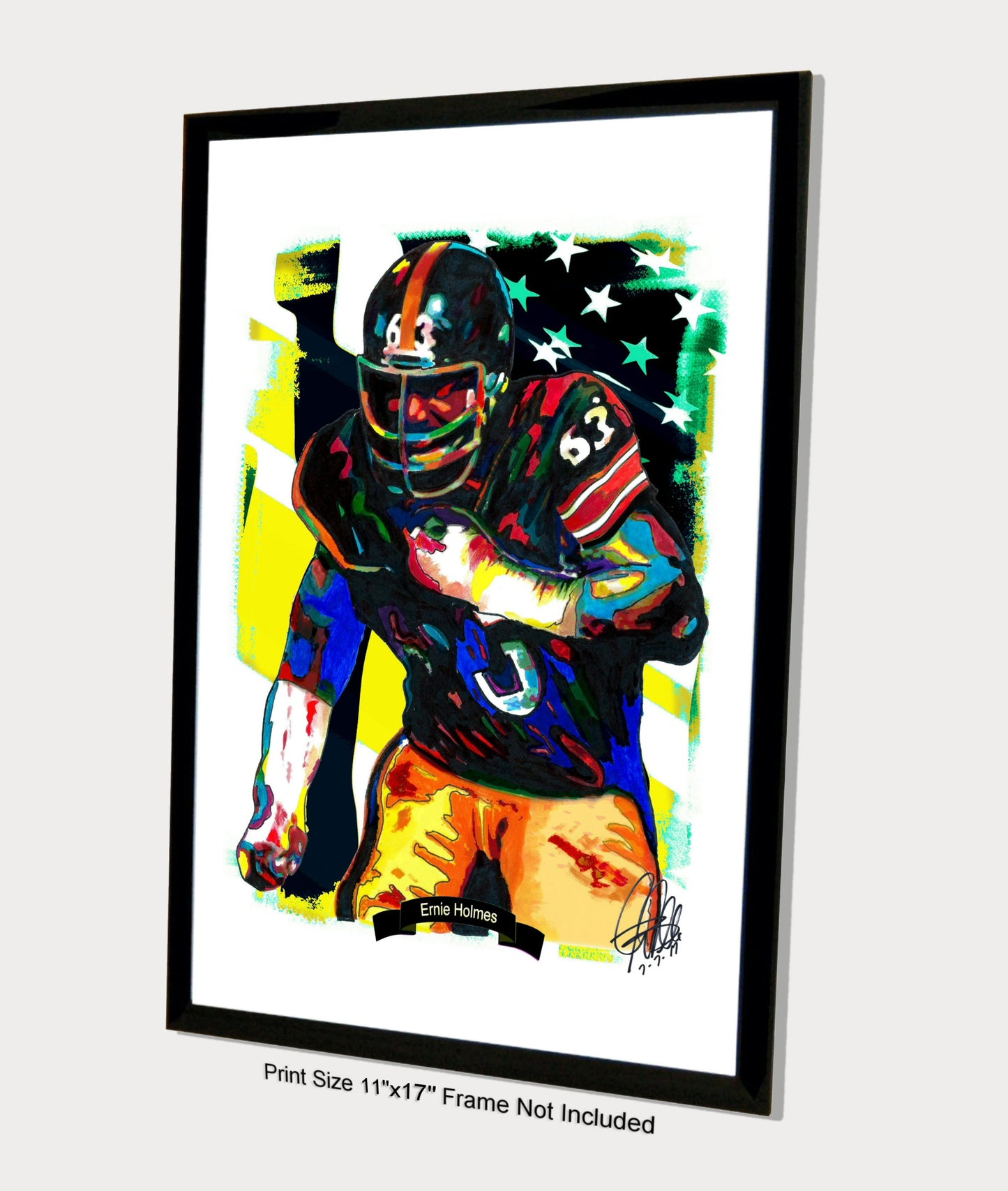 Ernie Holmes Pittsburgh Steelers Football Poster Print Wall Art 11x17