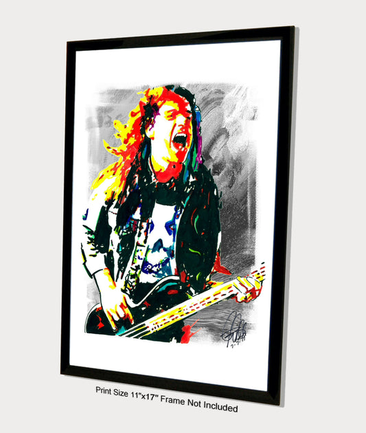 Cliff Burton Metallica Bass Metal Hard Rock Music Print Poster Wall Art 11x17