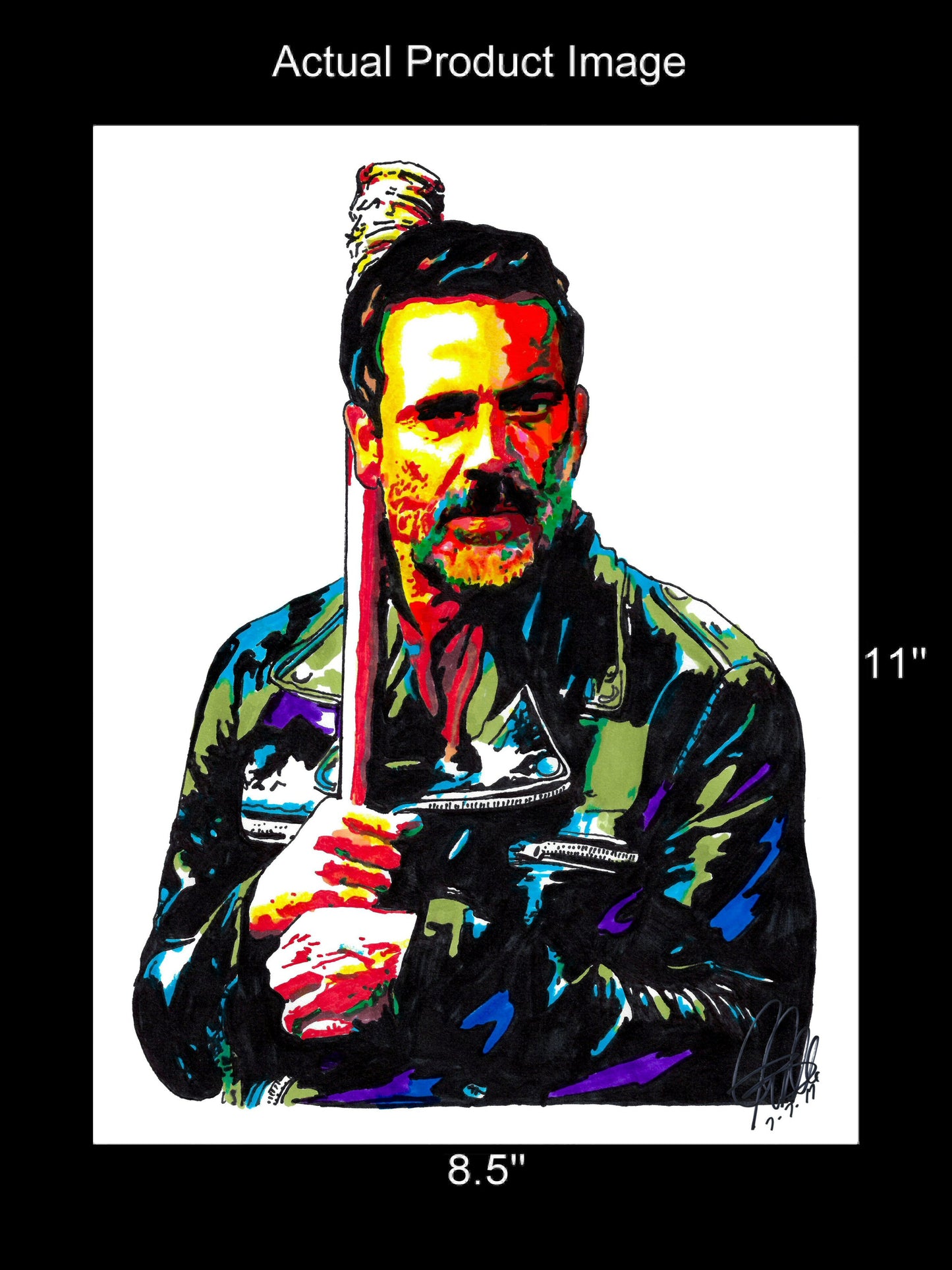 Negan Smith The Walking Dead Poster Print Wall Art 8.5x11