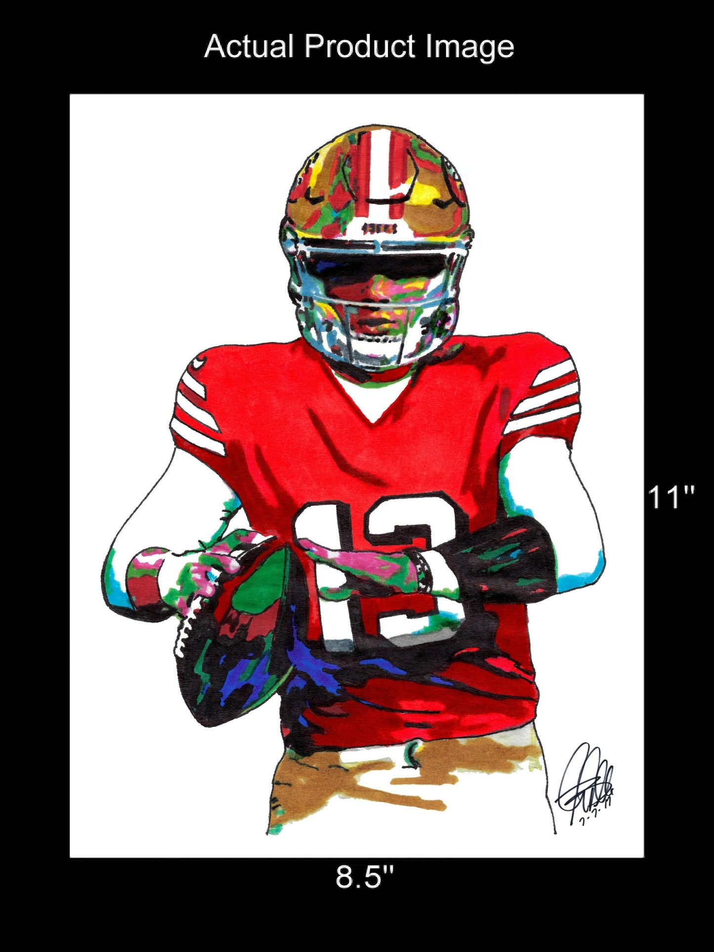 Brock Purdy San Francisco 49ers QB Football Sports Poster Print Wall Art 8.5x11