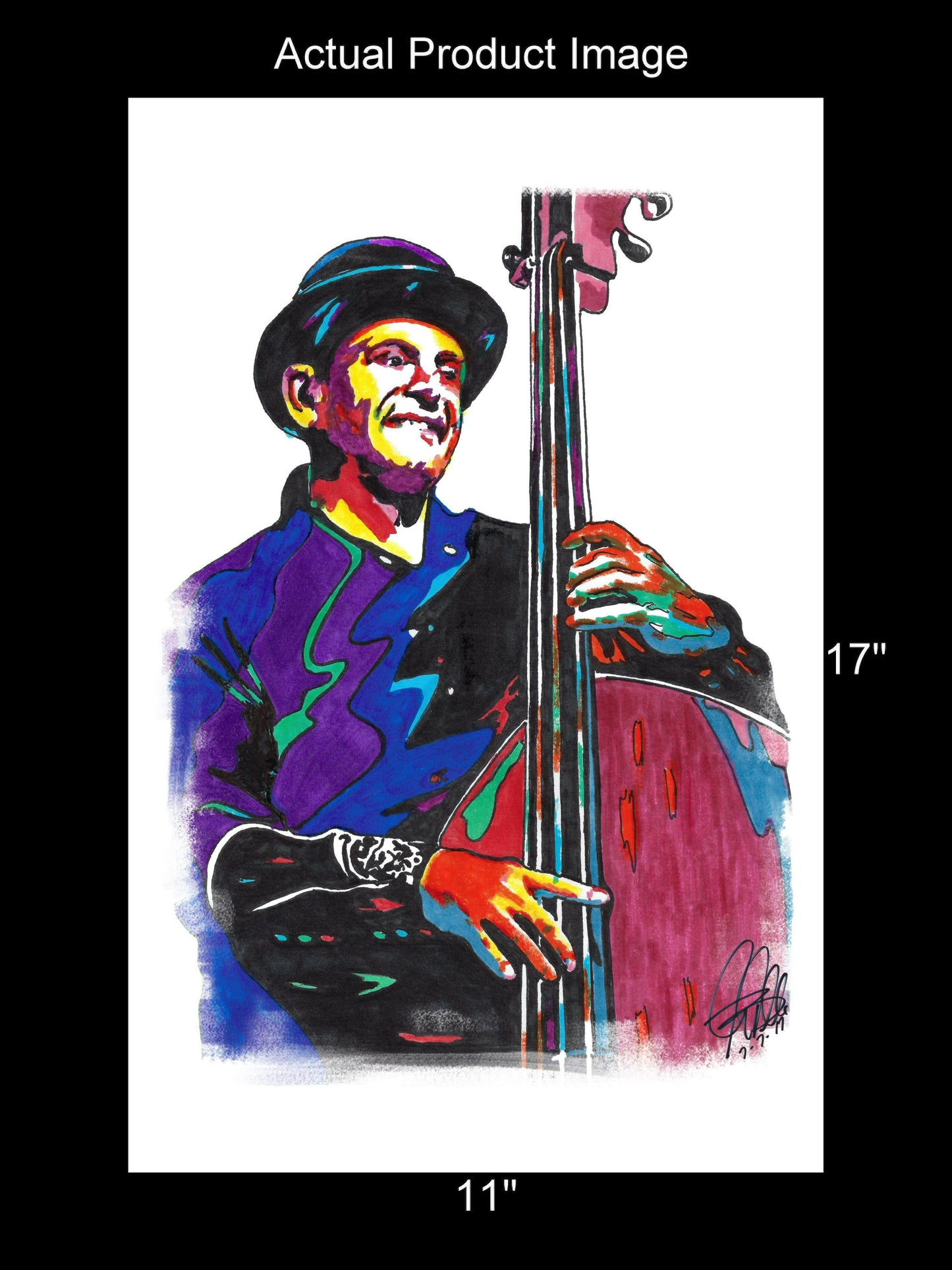 Mark Schatz Bass Bluegrass Country Music Poster Print Wall Art 11x17