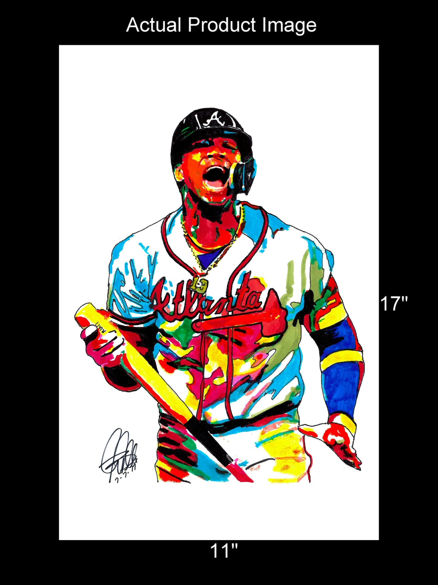 Ronald Acuna Jr Atlanta Braves Baseball Poster Print Wall Art 11x17