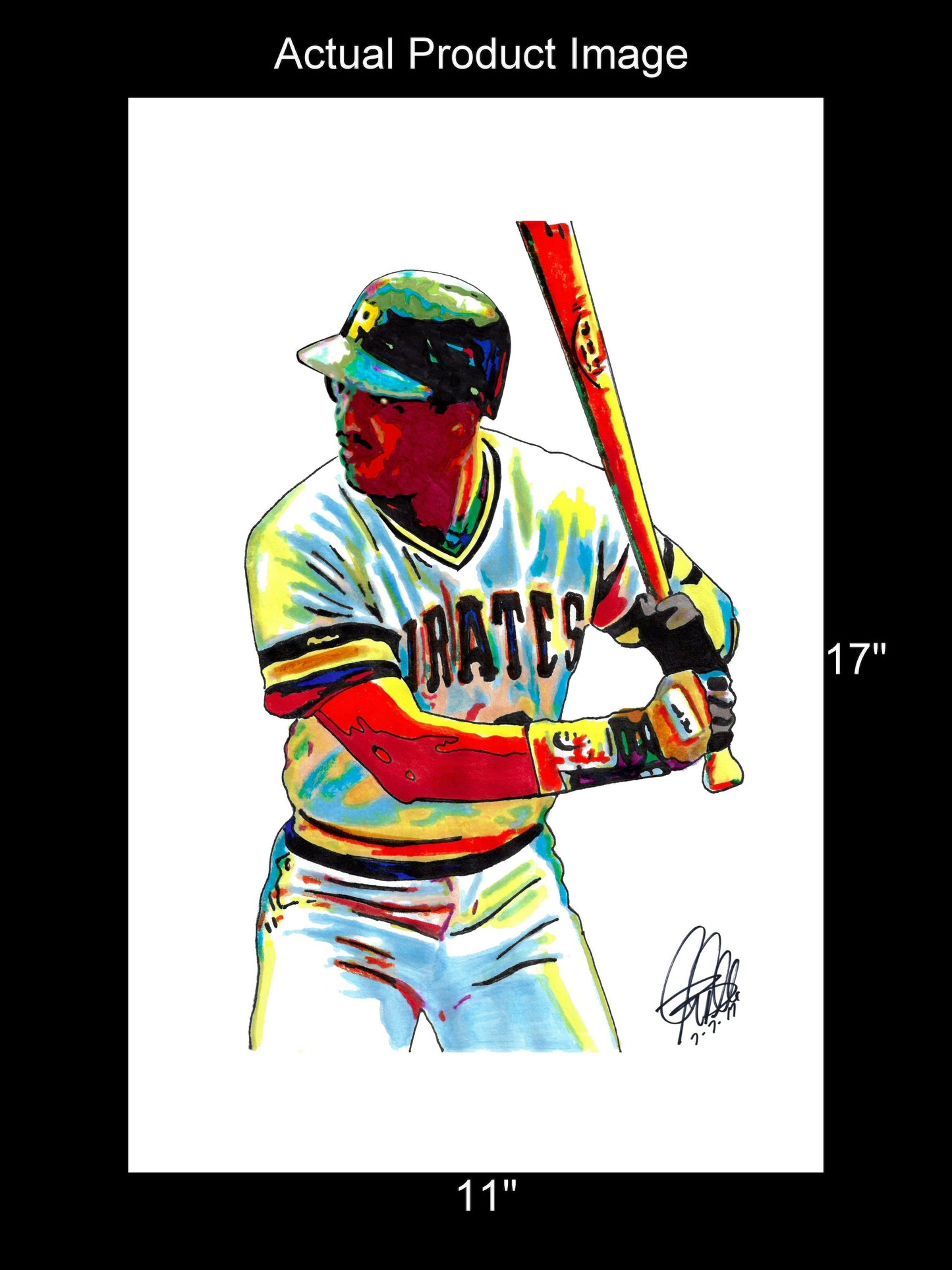 Barry Bonds Pittsburgh Pirates Baseball Poster Print Wall Art 11x17