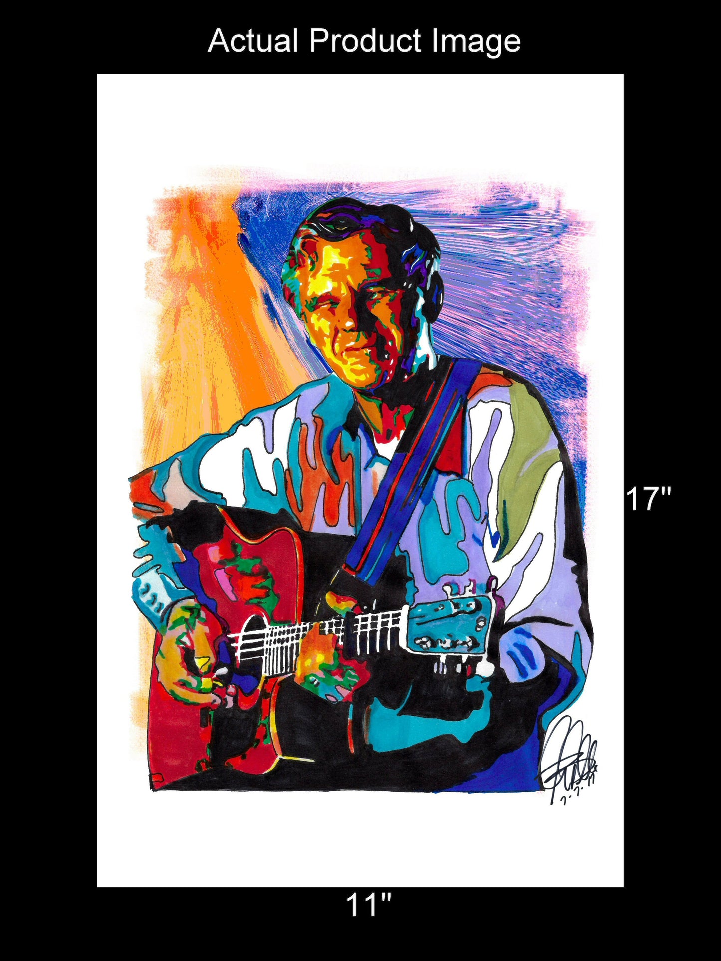 Doc Watson Guitar Bluegrass Folk Country Music Poster Print Wall Art 11x17