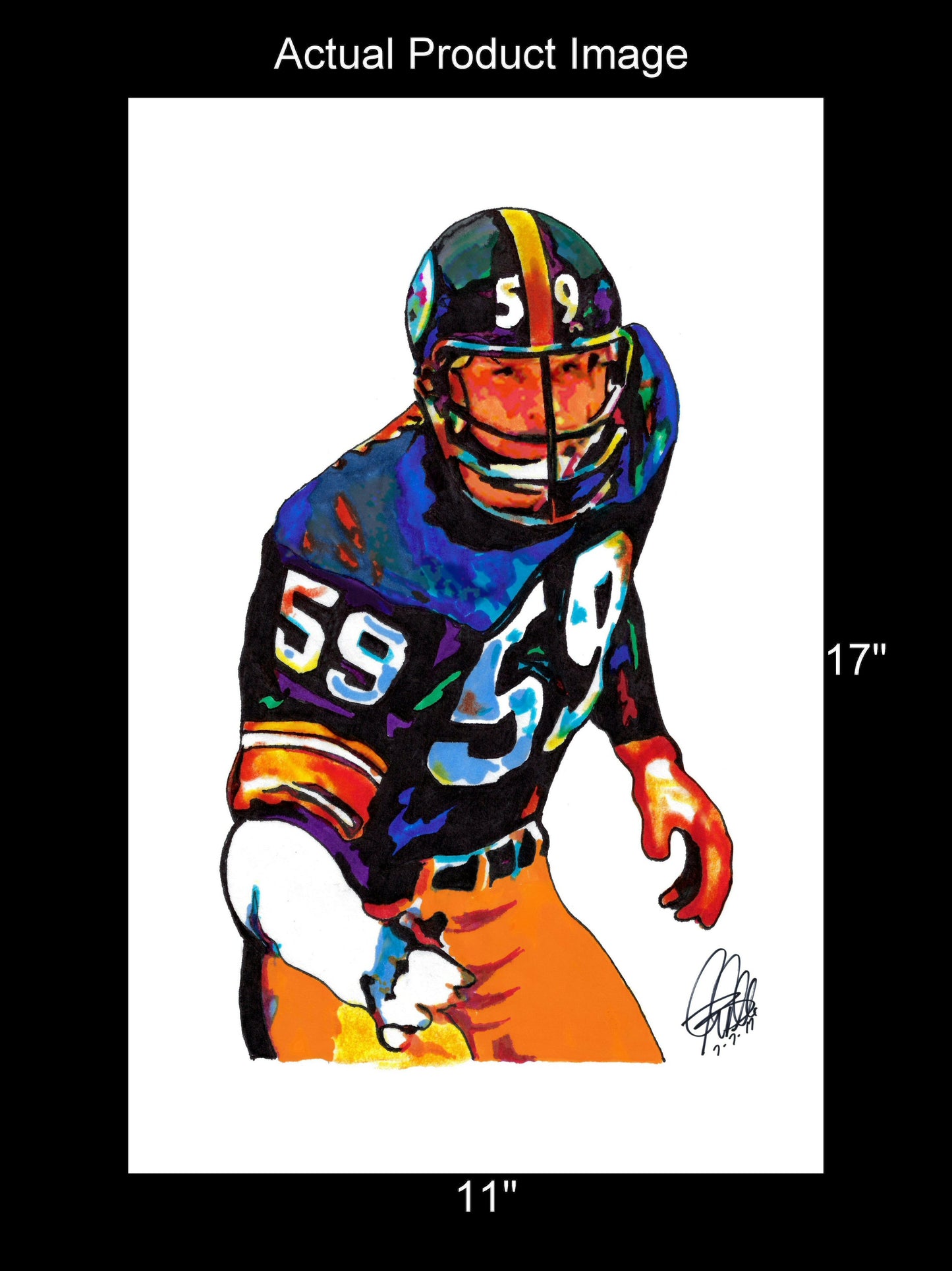 Jack Ham Pittsburgh Steelers Football Sports Poster Print Wall Art 11x17