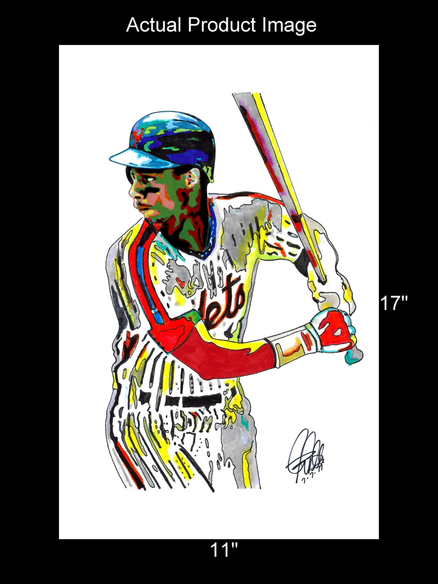 Darryl Strawberry New York Mets Baseball Poster Print Wall Art 11x17