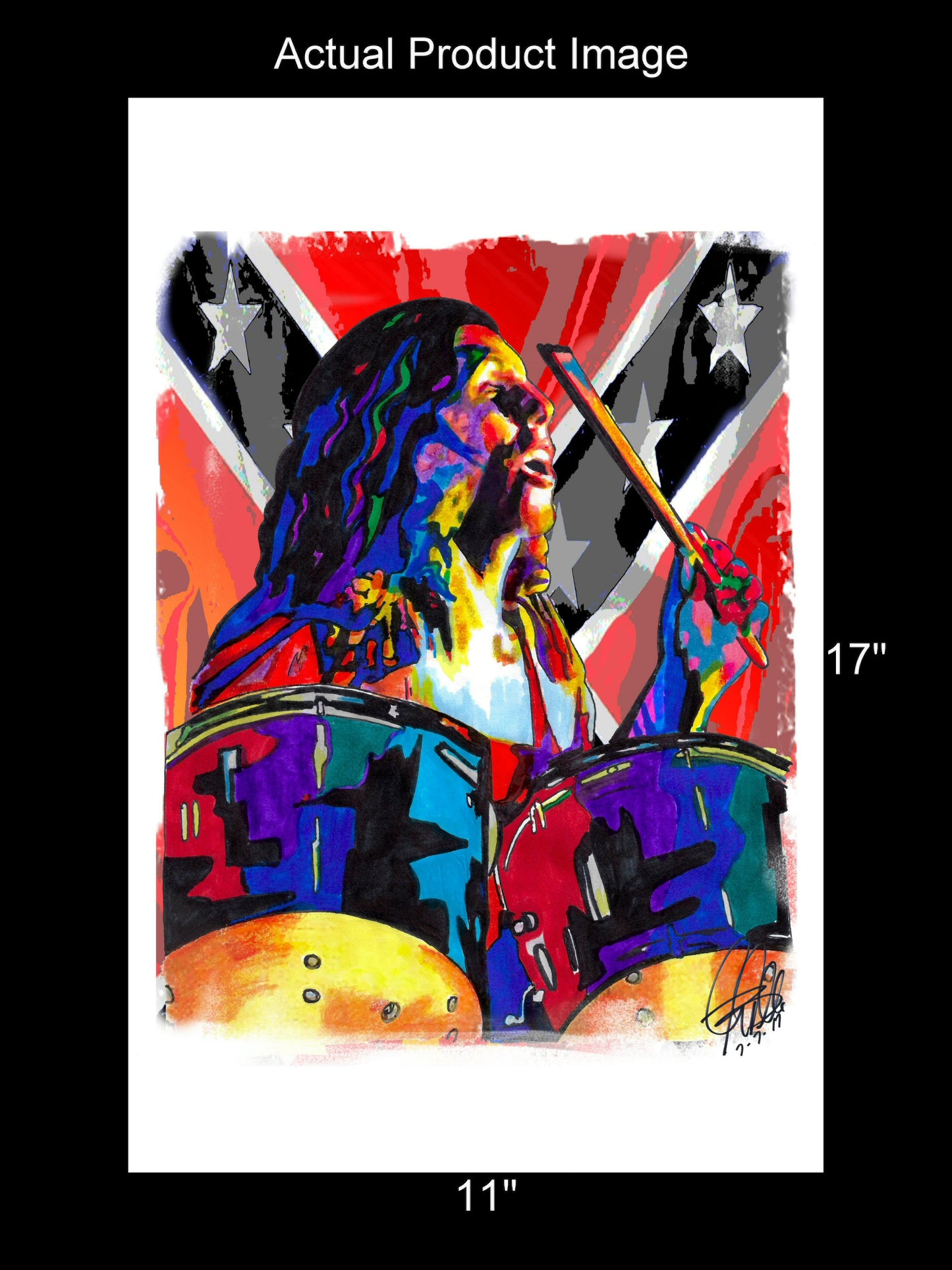 Bob Burns Lynyrd Skynyrd Drums Music Poster Print Wall Art 11x17