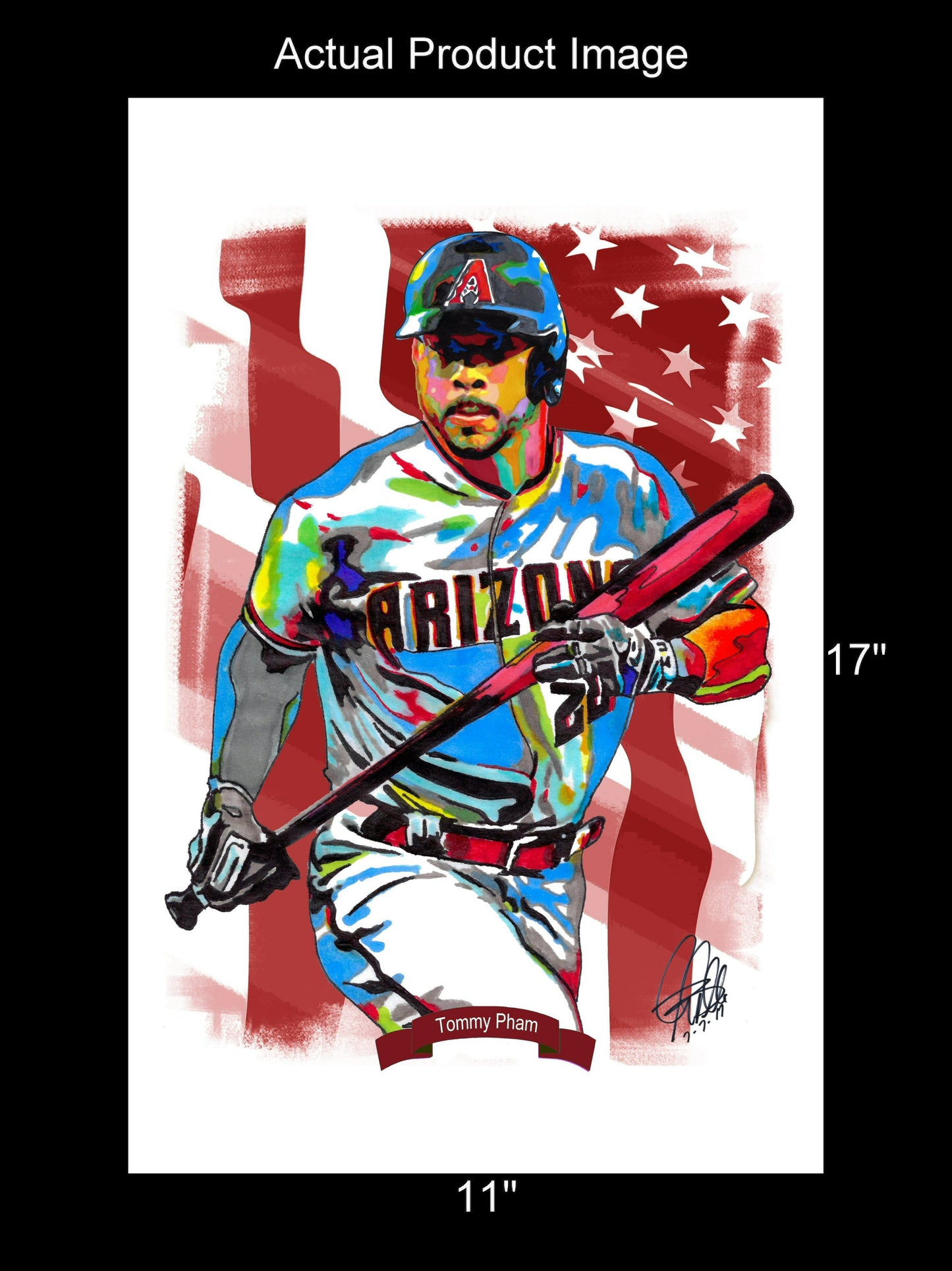 Tommy Pham Arizona Diamondbacks Baseball Sports Poster Print Wall Art 11x17