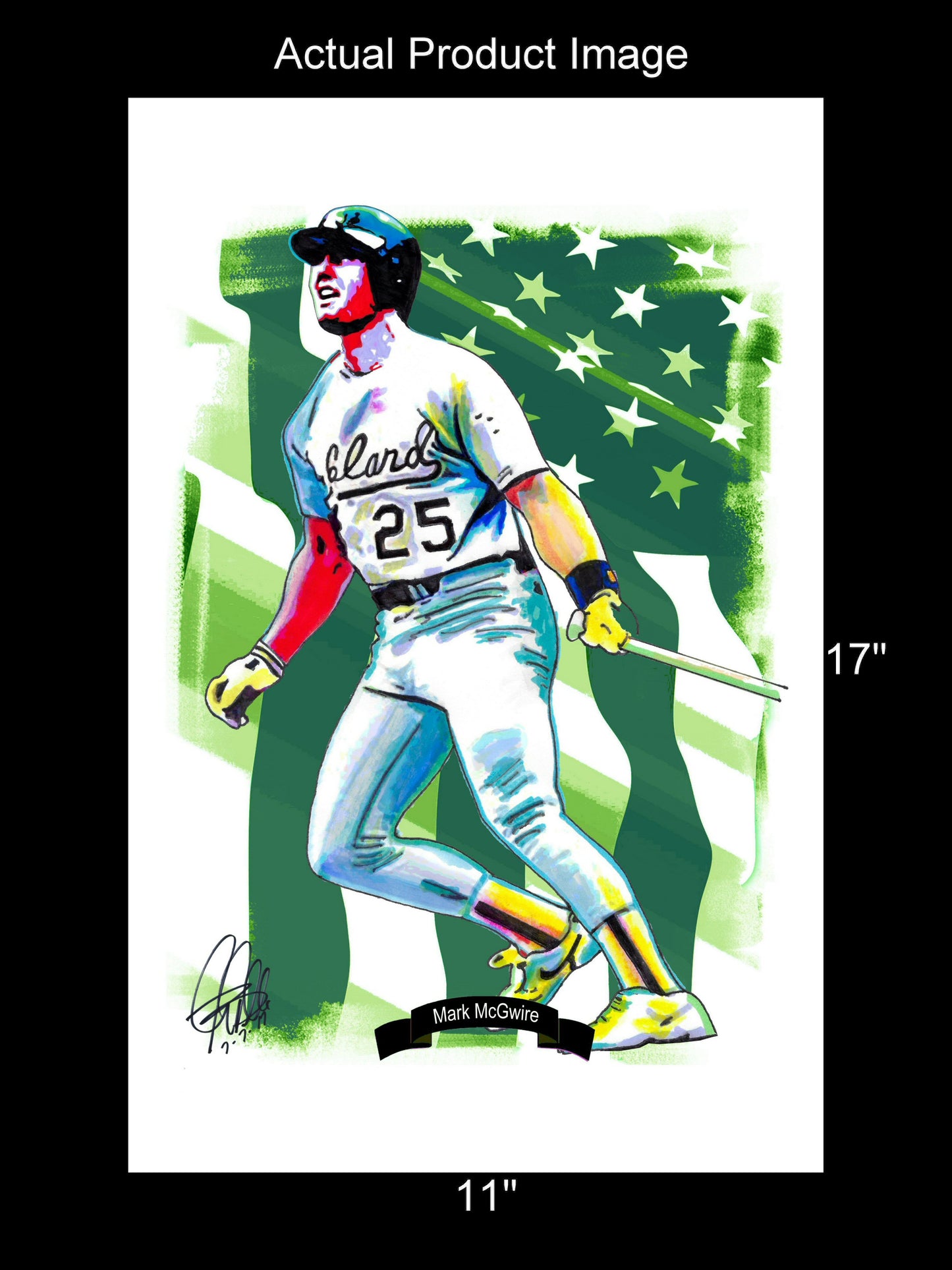 Mark McGwire Oakland Athletics Baseball Sports Poster Print Wall Art 11x17