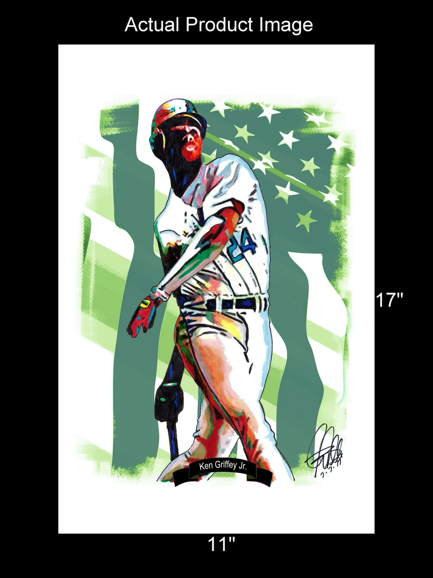 Ken Griffey Jr Seattle Mariners Baseball Sports Poster Print Wall Art 11x17