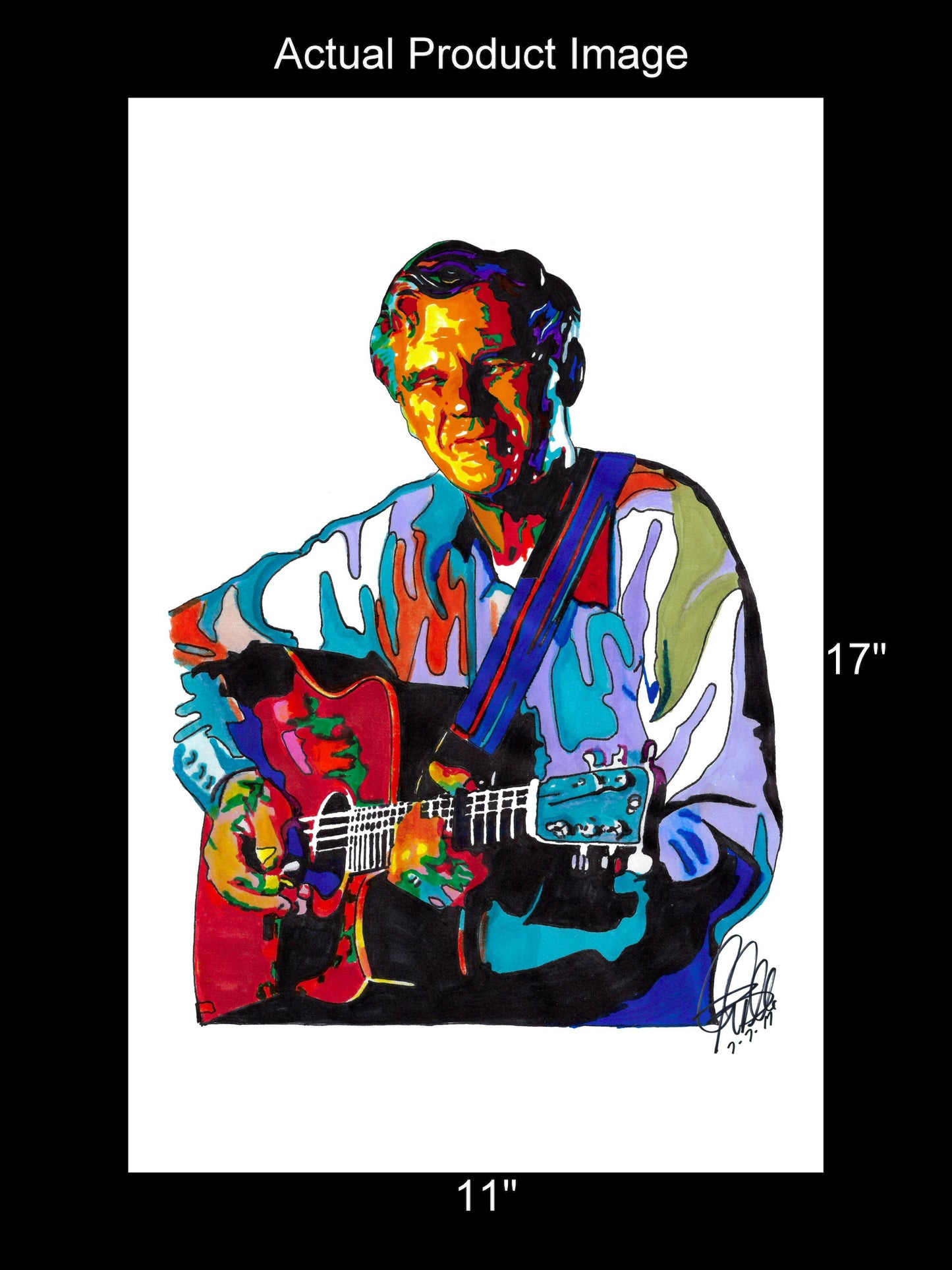 Doc Watson Guitar Bluegrass Country Music Poster Print Wall Art 11x17