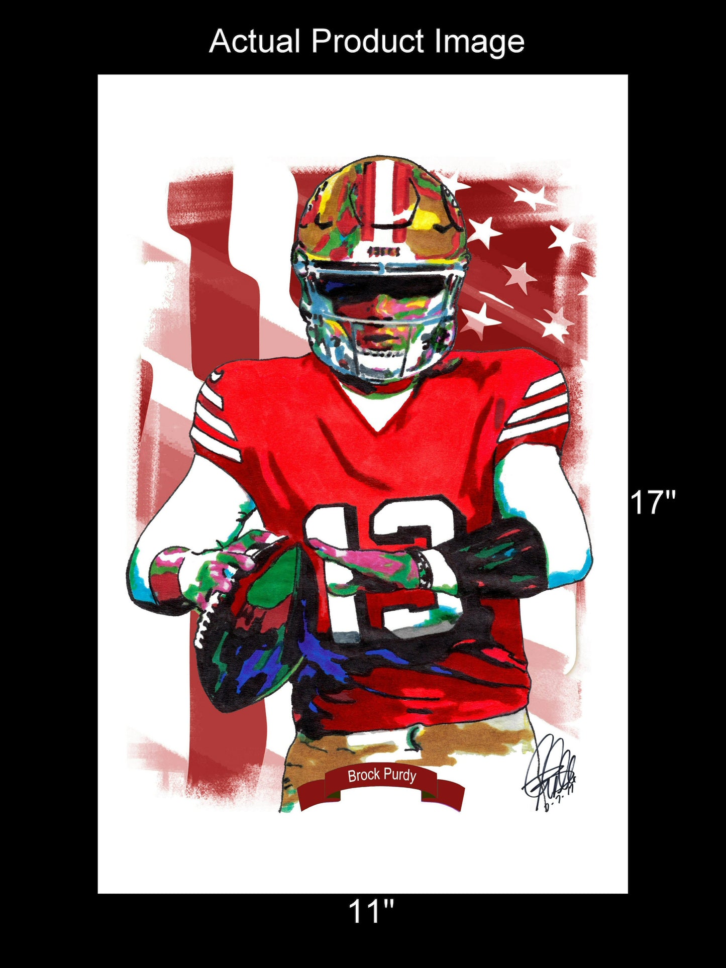 Brock Purdy San Francisco 49ers Football Sports Poster Print Wall Art 11x17