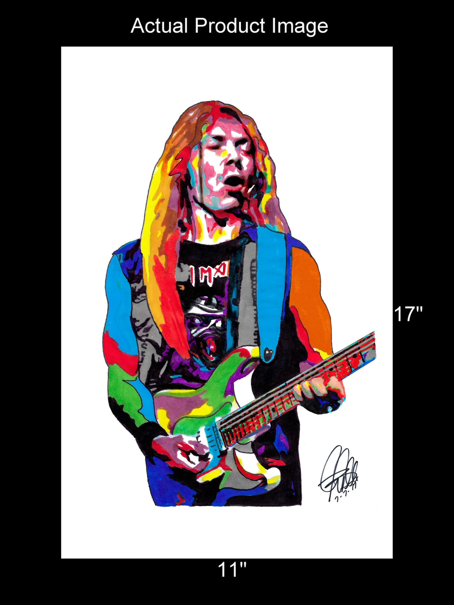 Dave Murray Iron Maiden Guitar Heavy Metal Music Poster Print Wall Art 11x17