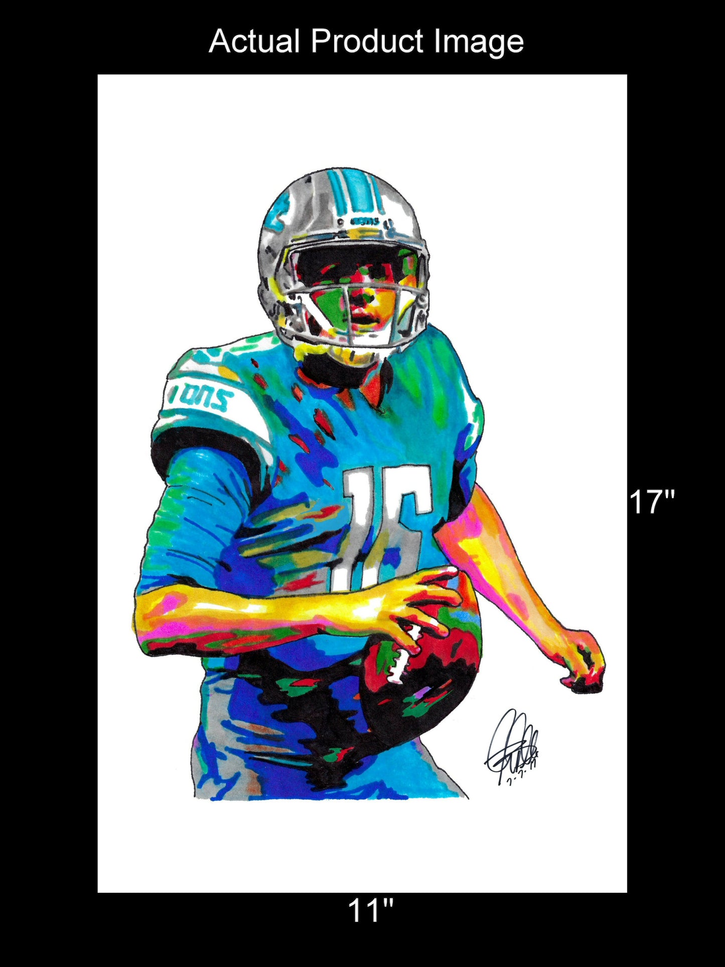 Jared Goff Detroit Lions QB Football Sports Poster Print Wall Art 11x17