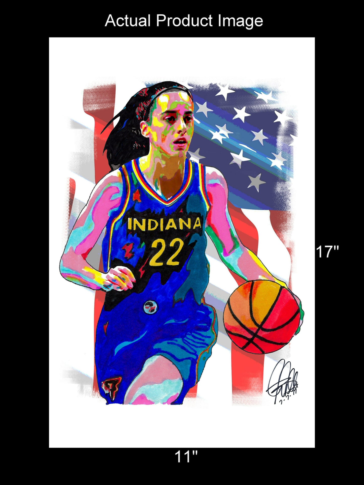 Caitlin Clark Indiana Fever Basketball USA Sports Poster Print Wall Art 11x17