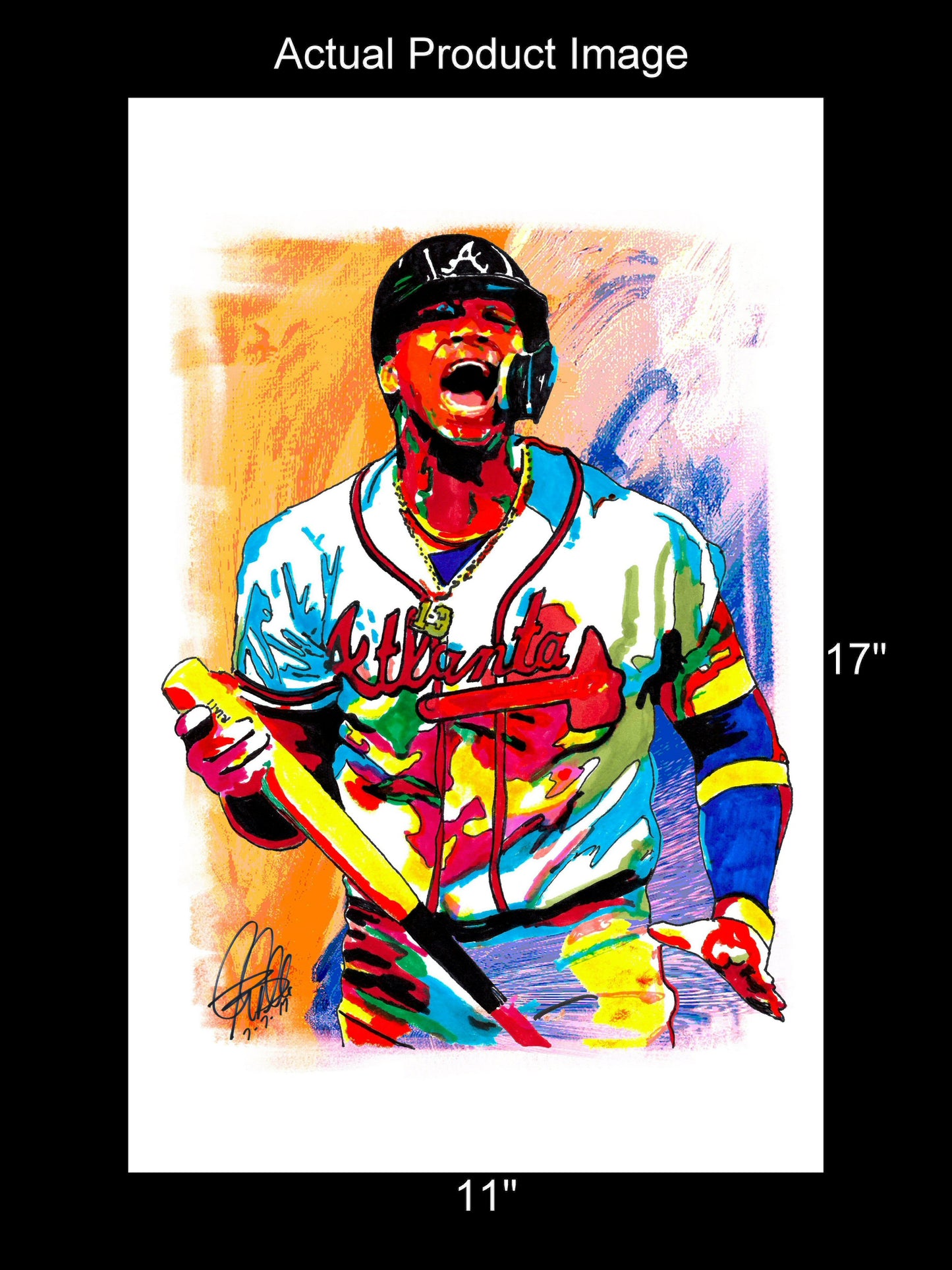 Ronald Acuna Jr Atlanta Braves Baseball Sports Poster Print Wall Art 11x17