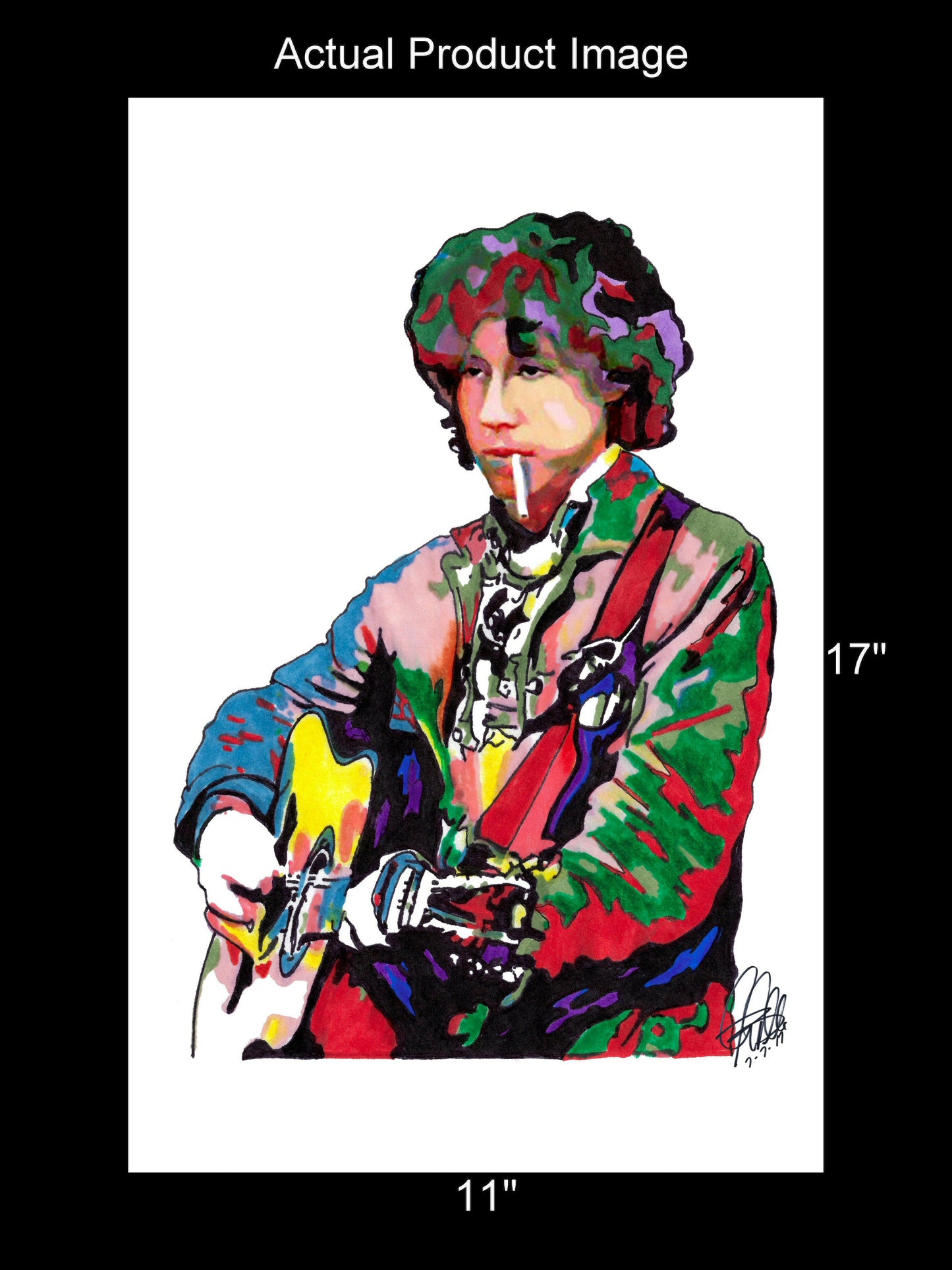 Arlo Guthrie Guitar Folk Rock Music Poster Print Wall Art 11x17