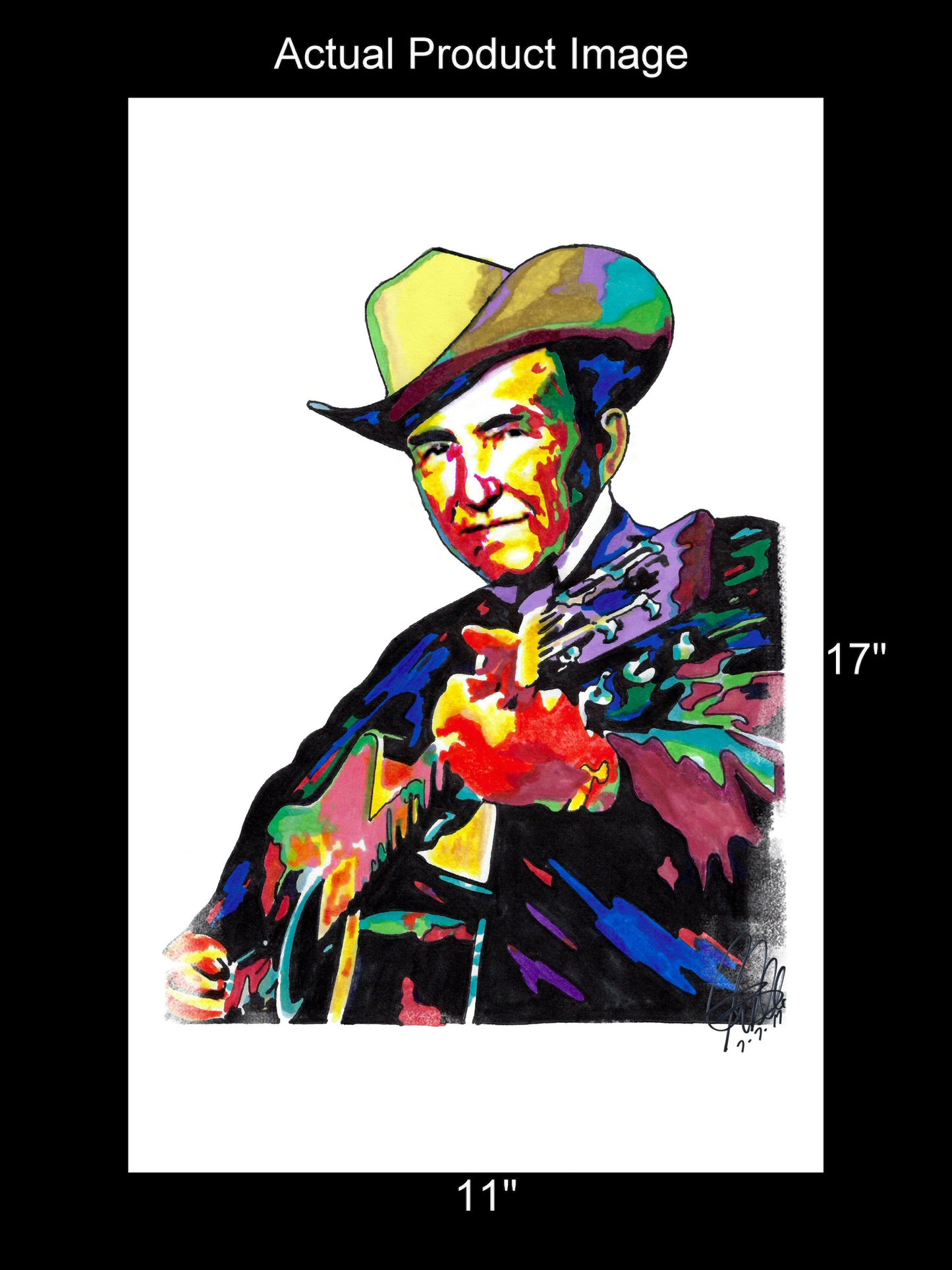 Lester Flatt Guitar Bluegrass Country Music Poster Print Wall Art 11x17