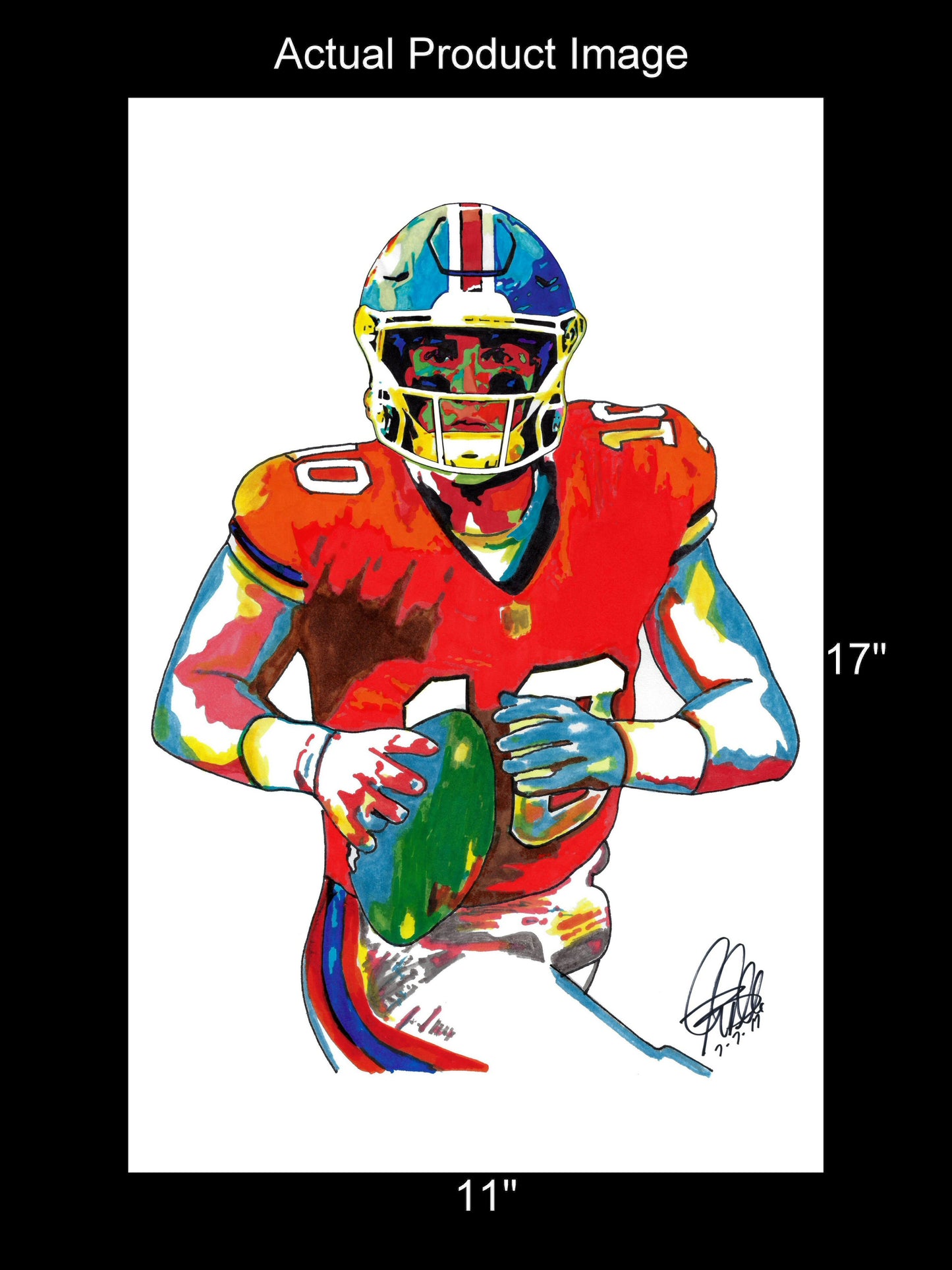 Bo Nix Denver Broncos Football Sports Poster Print Wall Art 11x17