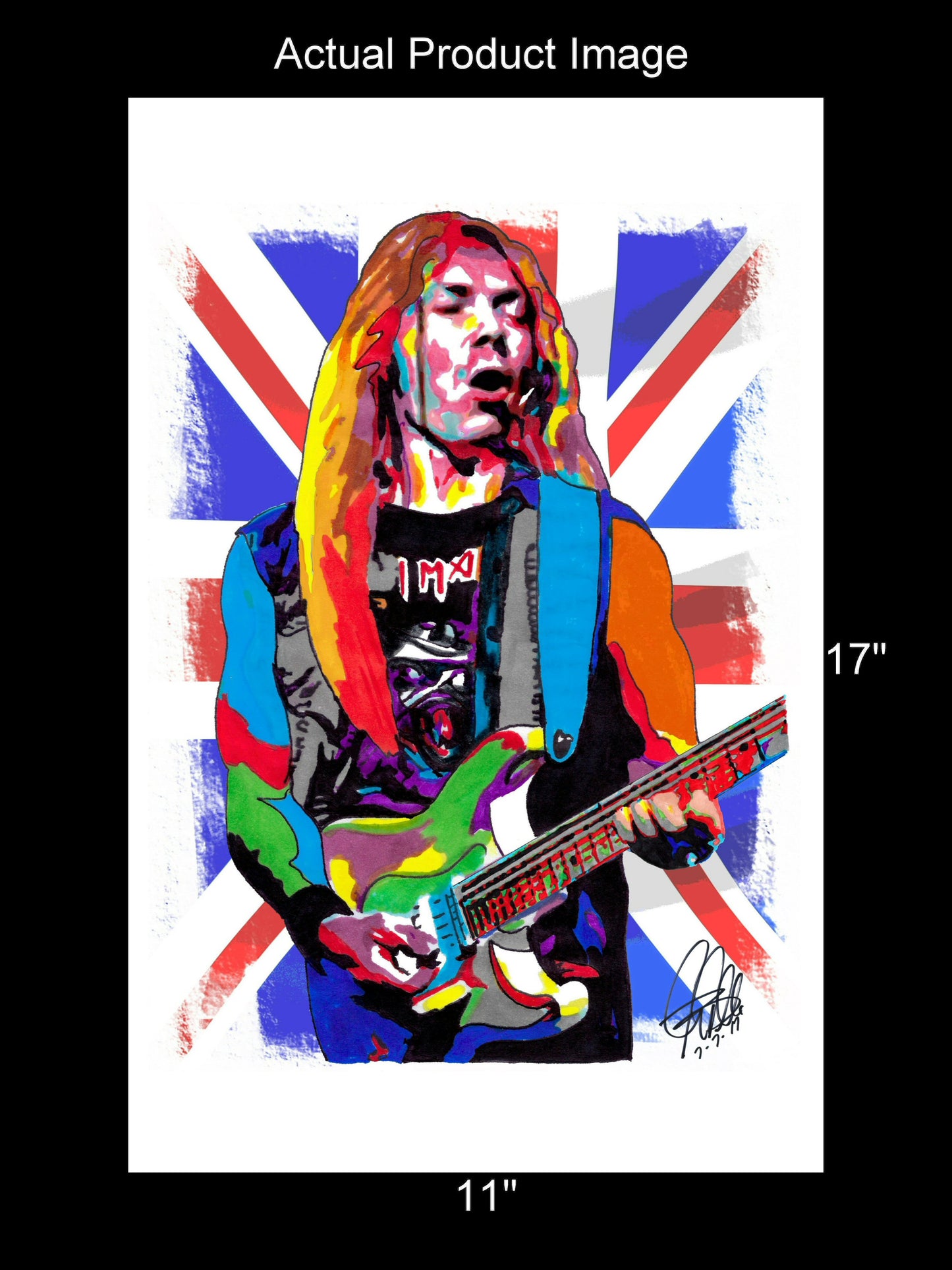 Dave Murray Iron Maiden Guitar Hard Rock Music Poster Print Wall Art 11x17