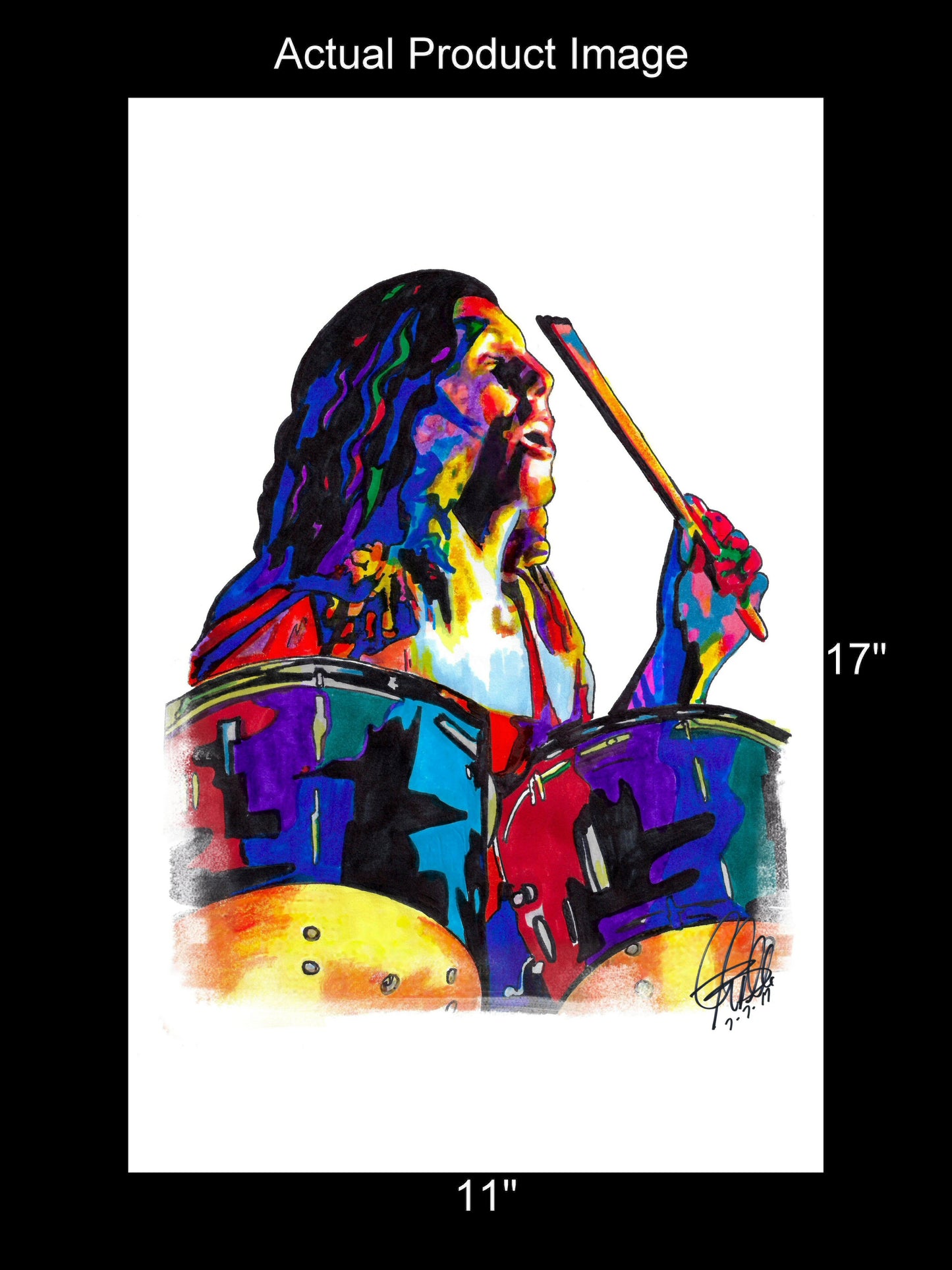Bob Burns Lynyrd Skynyrd Drums Rock Music Poster Print Wall Art 11x17