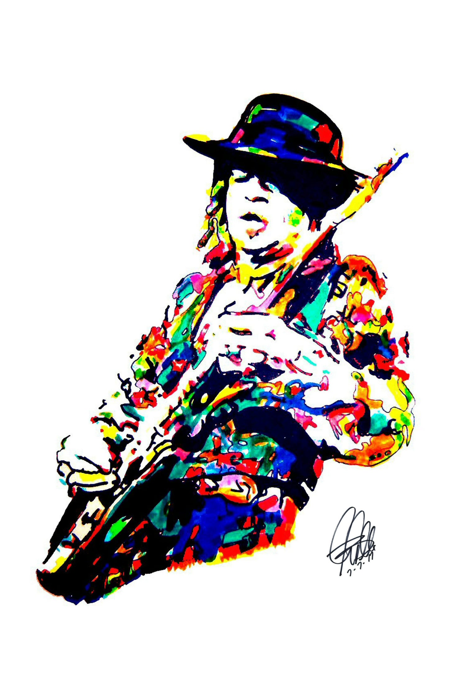 Stevie Ray Vaughan SRV Electric Blues Music Poster Print Wall Art 11x17