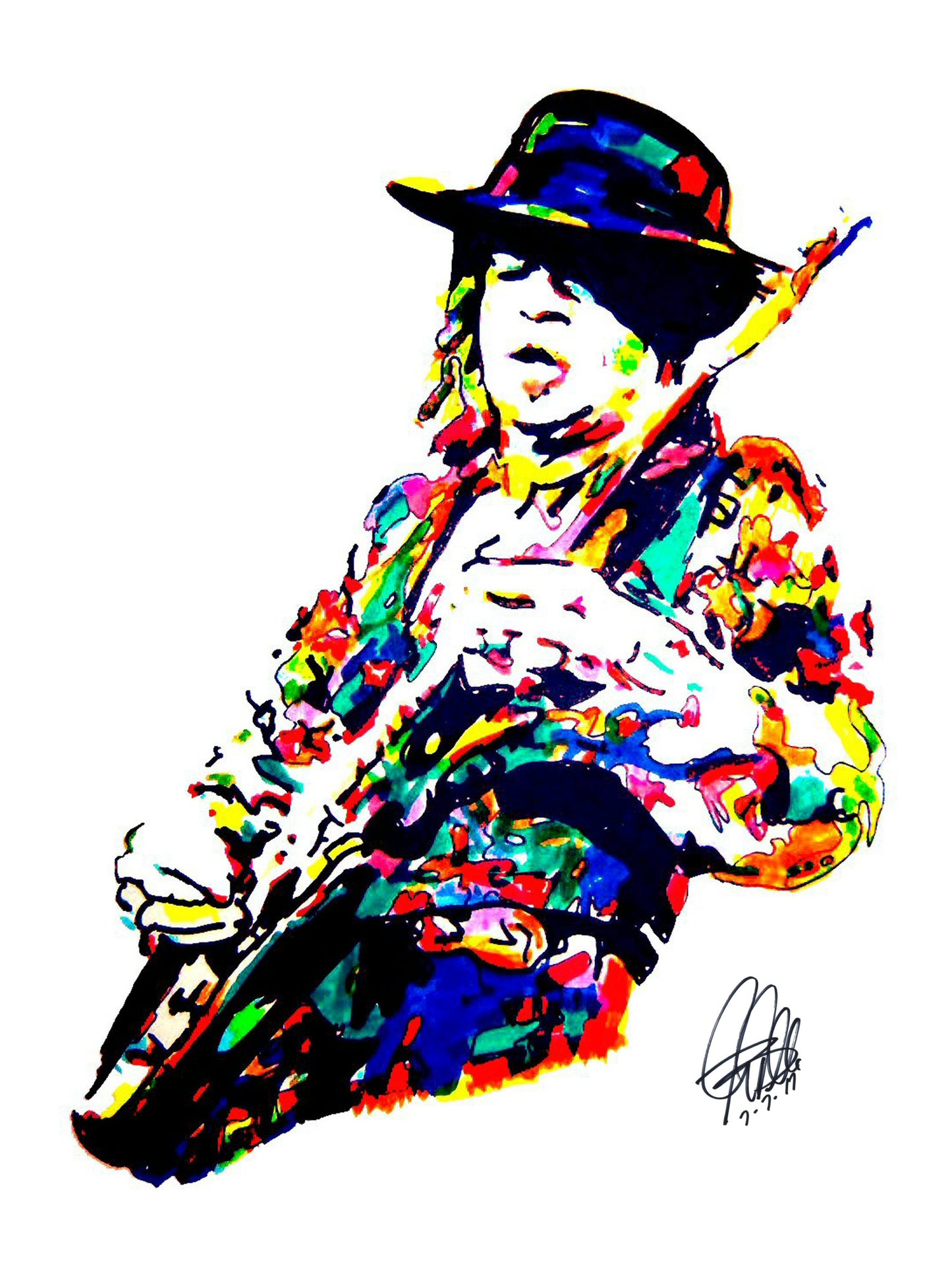 Stevie Ray Vaughan SRV Electric Blues Music Poster Print Wall Art 18x24