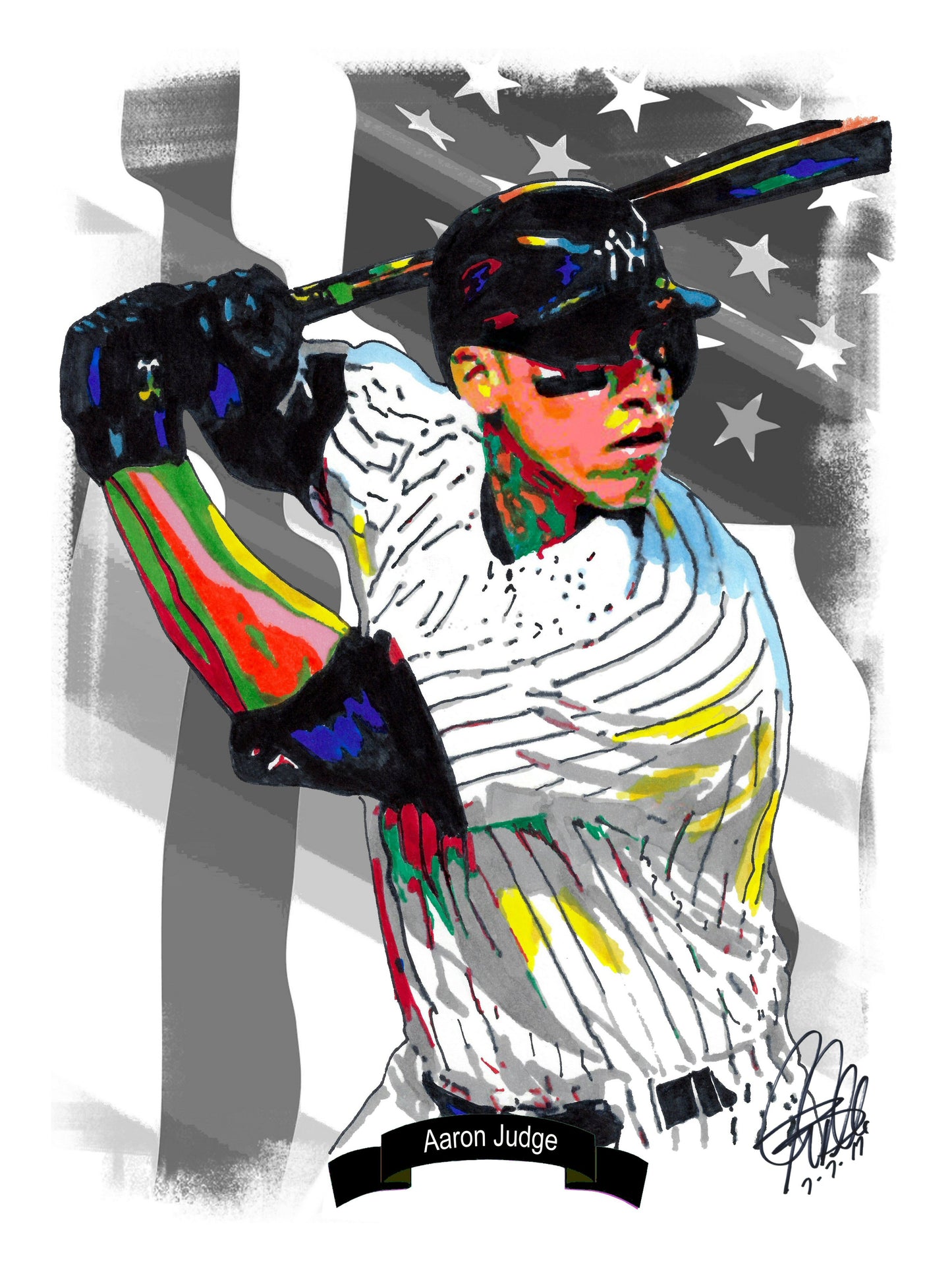 Aaron Judge New York Yankees Baseball Sports Poster Print Wall Art 18x24