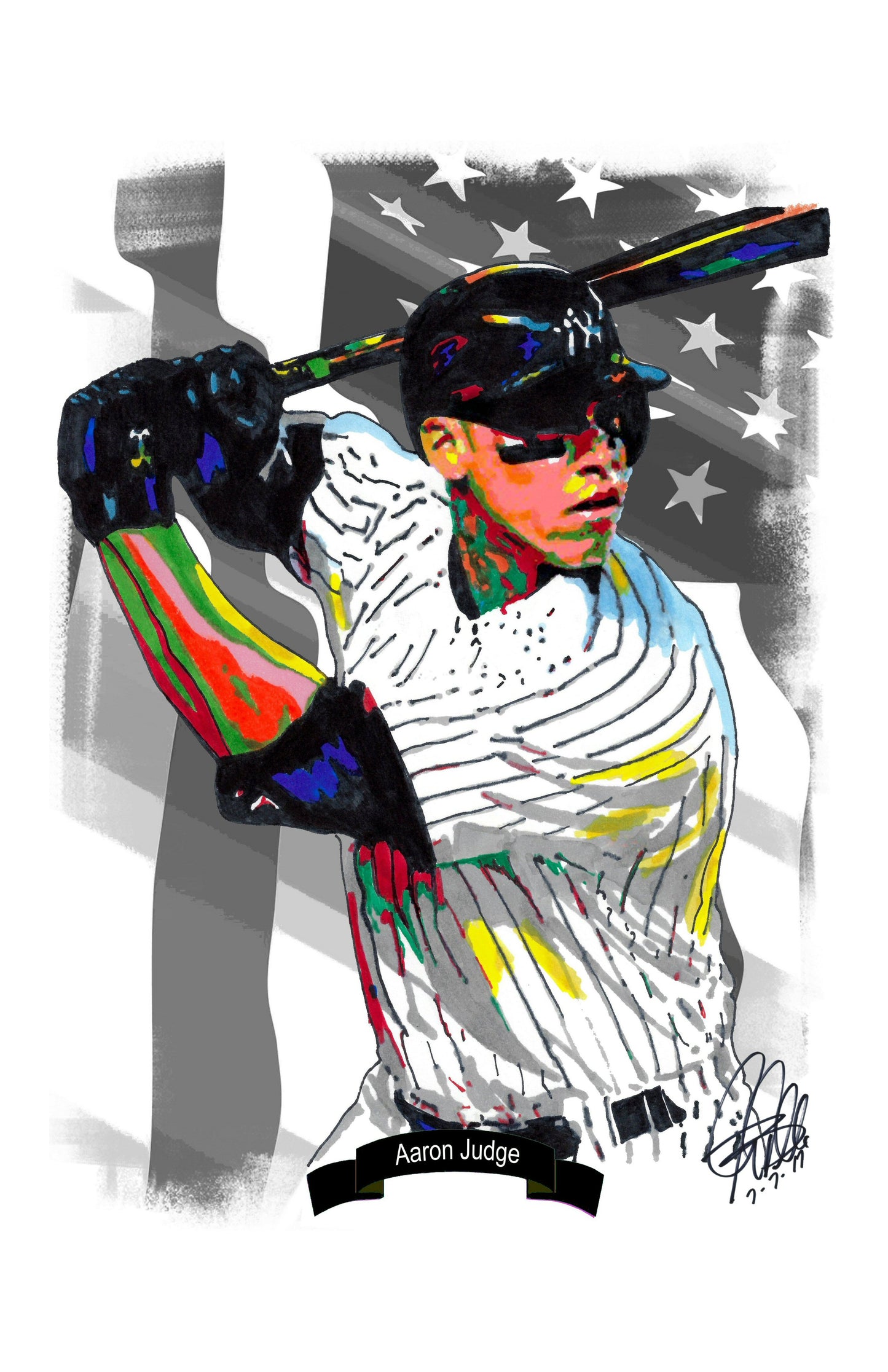 Aaron Judge New York Yankees Baseball Sports Poster Print Wall Art 11x17