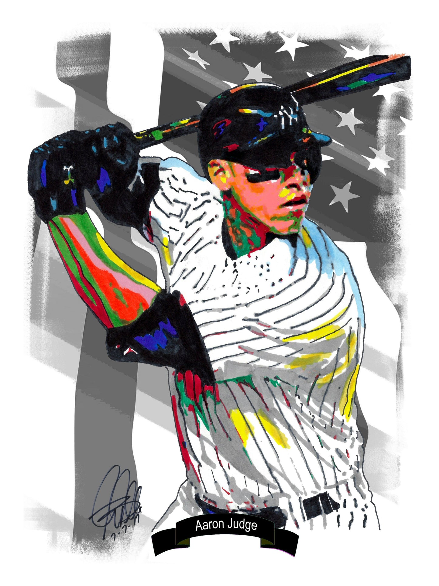 Aaron Judge New York Yankees Baseball Sports Poster Print Wall Art 8.5x11