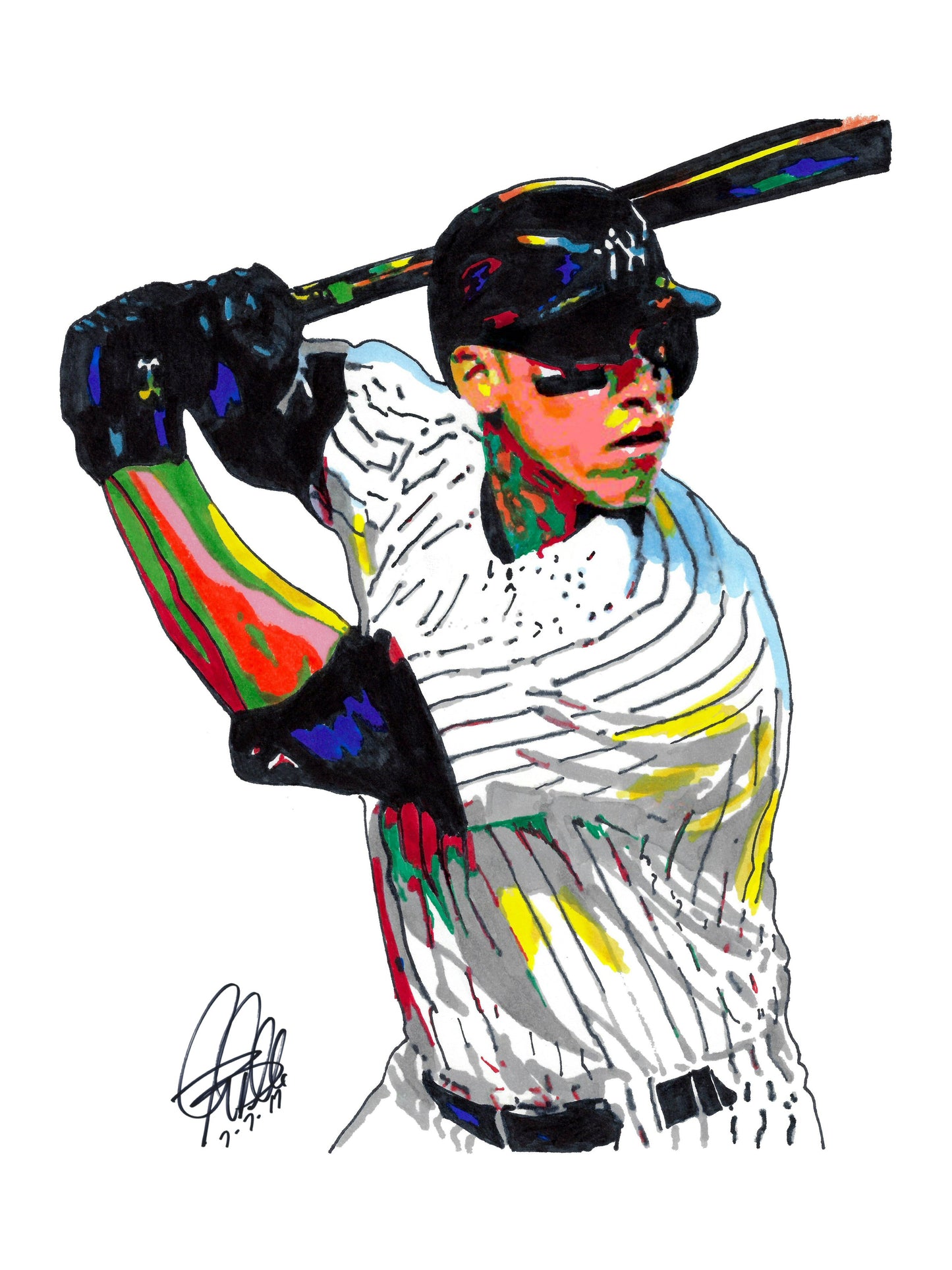 Aaron Judge New York Yankees RF Baseball Sports Poster Print Wall Art 8.5x11