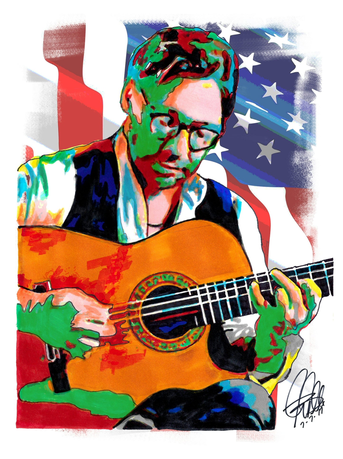 Al Di Meola Guitar Jazz Fusion Music Poster Print Wall Art 8.5x11