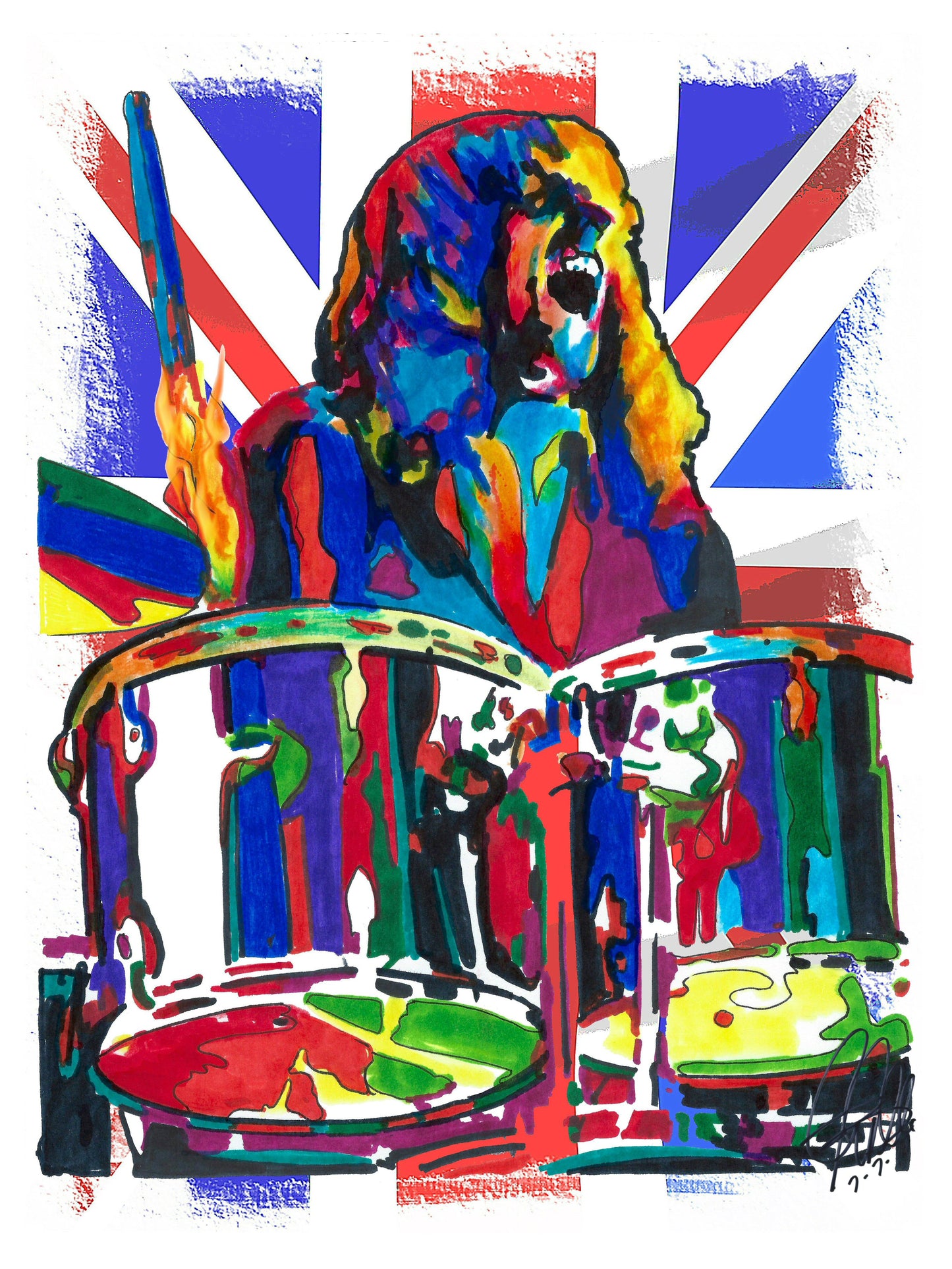 Alan White Yes Drums Progressive Rock Music Poster Print Wall Art 18x24