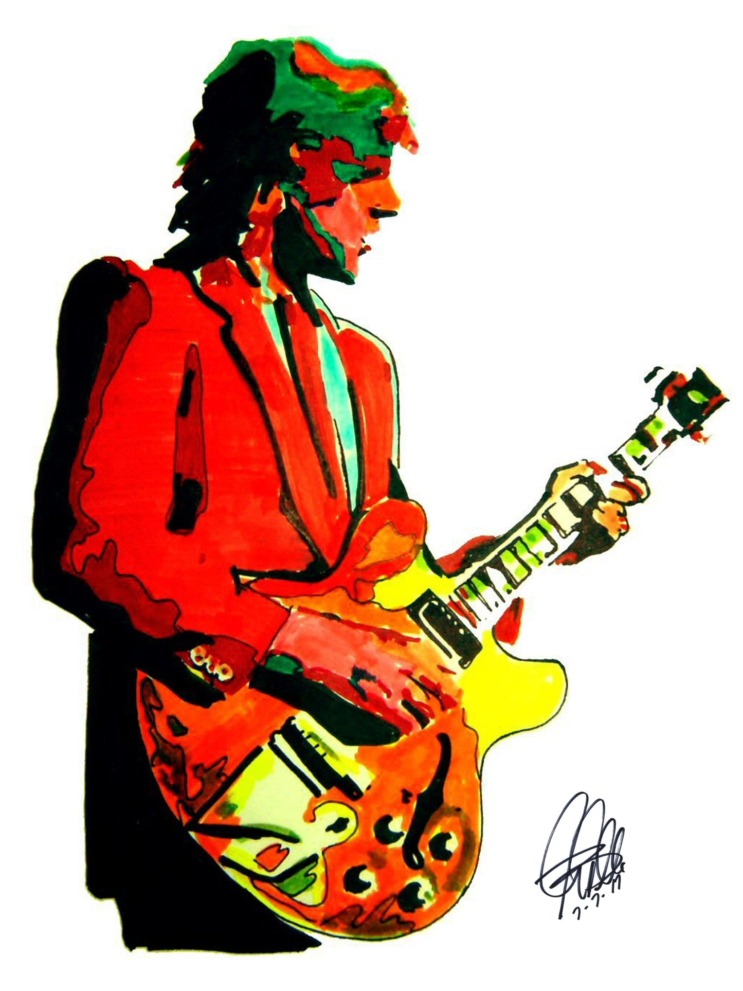 Alex Lifeson Rush Guitar Hard Rock Music Poster Print Wall Art 18x24