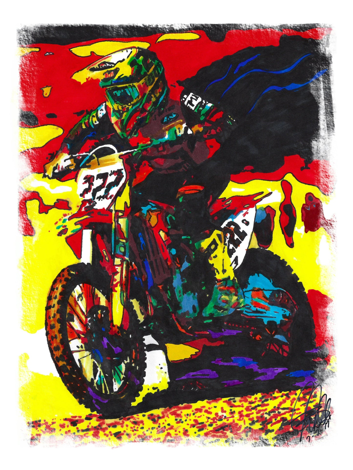 Tony Cairoli Motocross Freestyle Dirt Bike Poster Print Wall Art 18x24